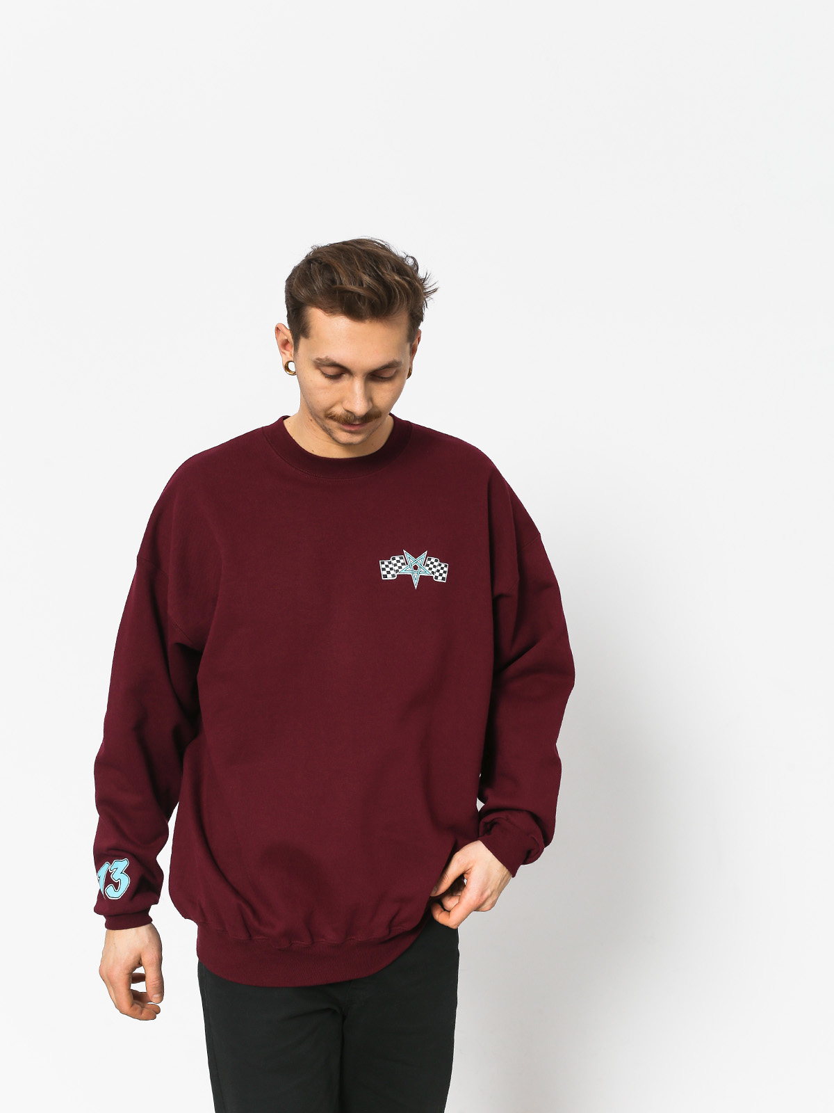 Mikina Thrasher Racing Crew (maroon)