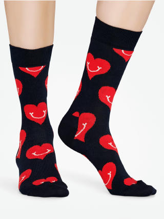 Ponožky Happy Socks Smiley Heart (black/red)