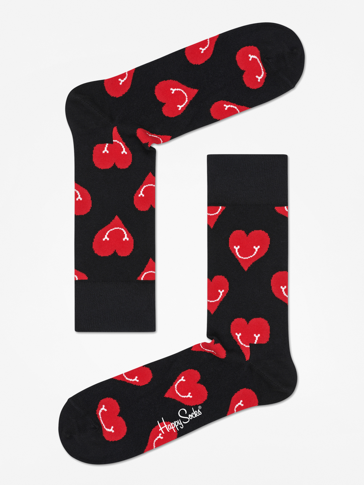 Ponožky Happy Socks Smiley Heart (black/red)