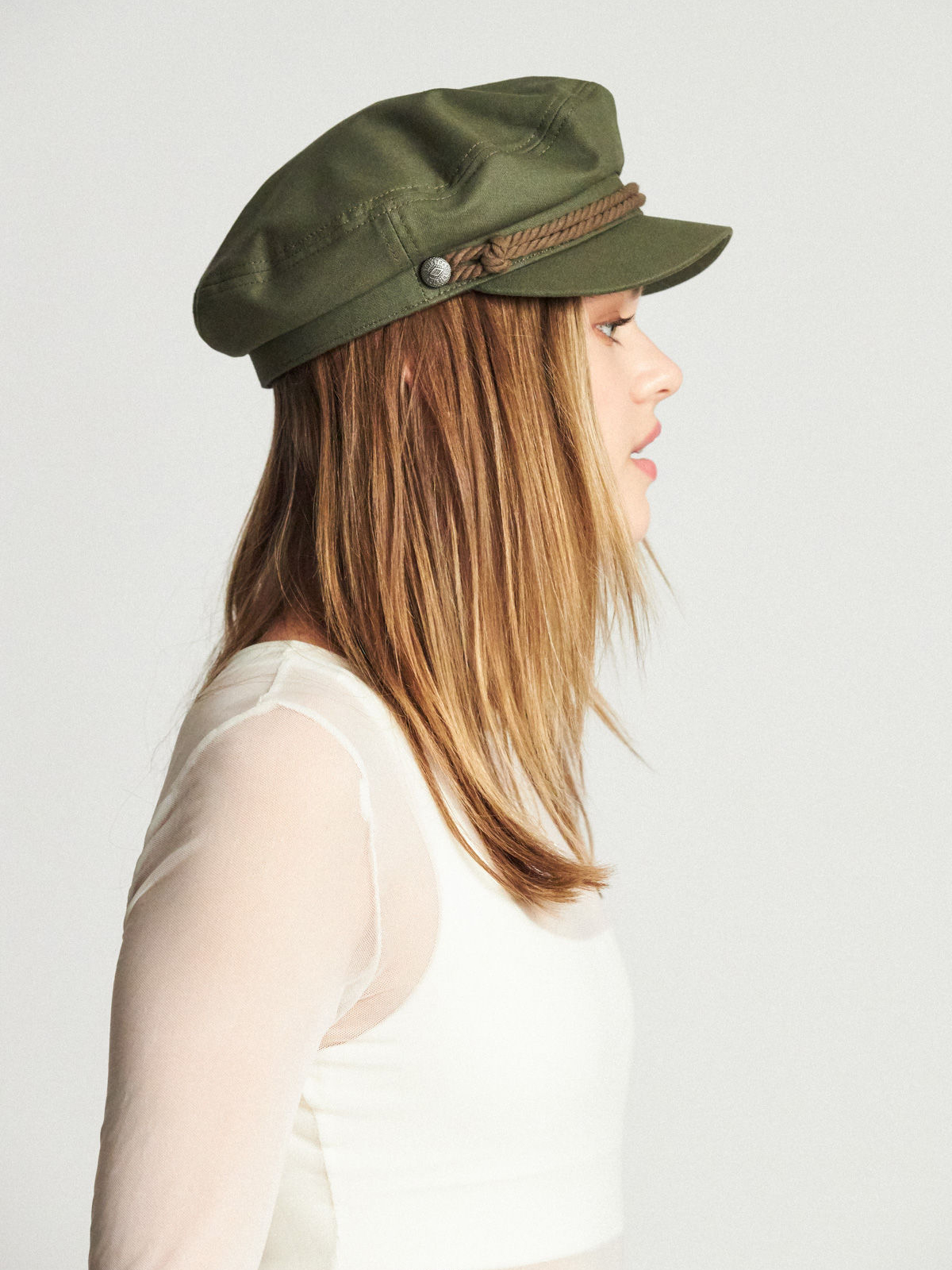 Klobúk so šiltom Brixton Bosmanka Fiddler ZD (military olive)