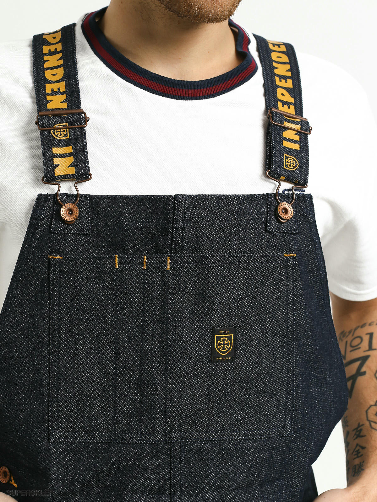 Nohavice Brixton Yard Denim Overall (raw indigo)