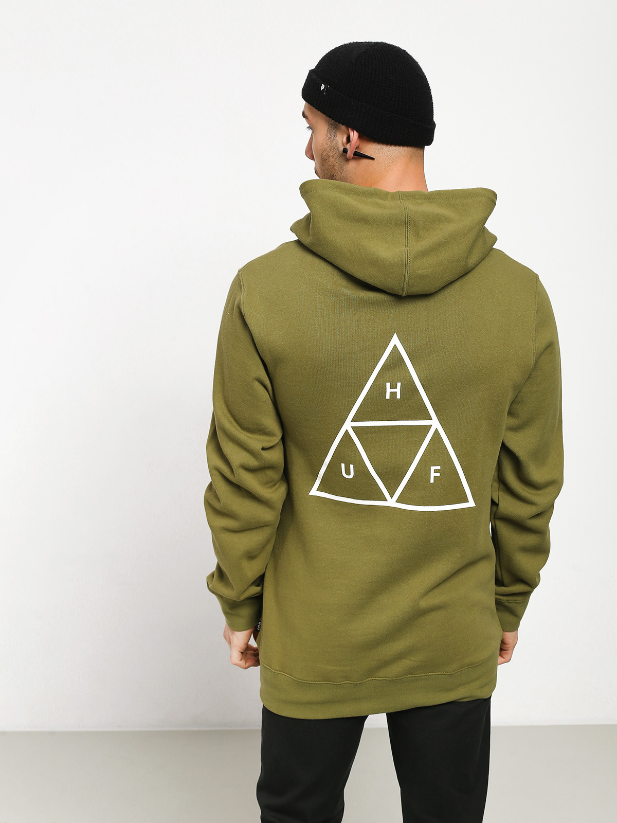Mikina s kapucňou HUF Essentials HD (loden)