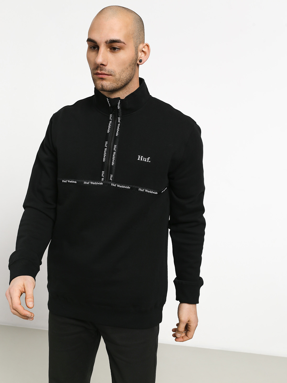 Flisová mikina HUF Midtown (black)