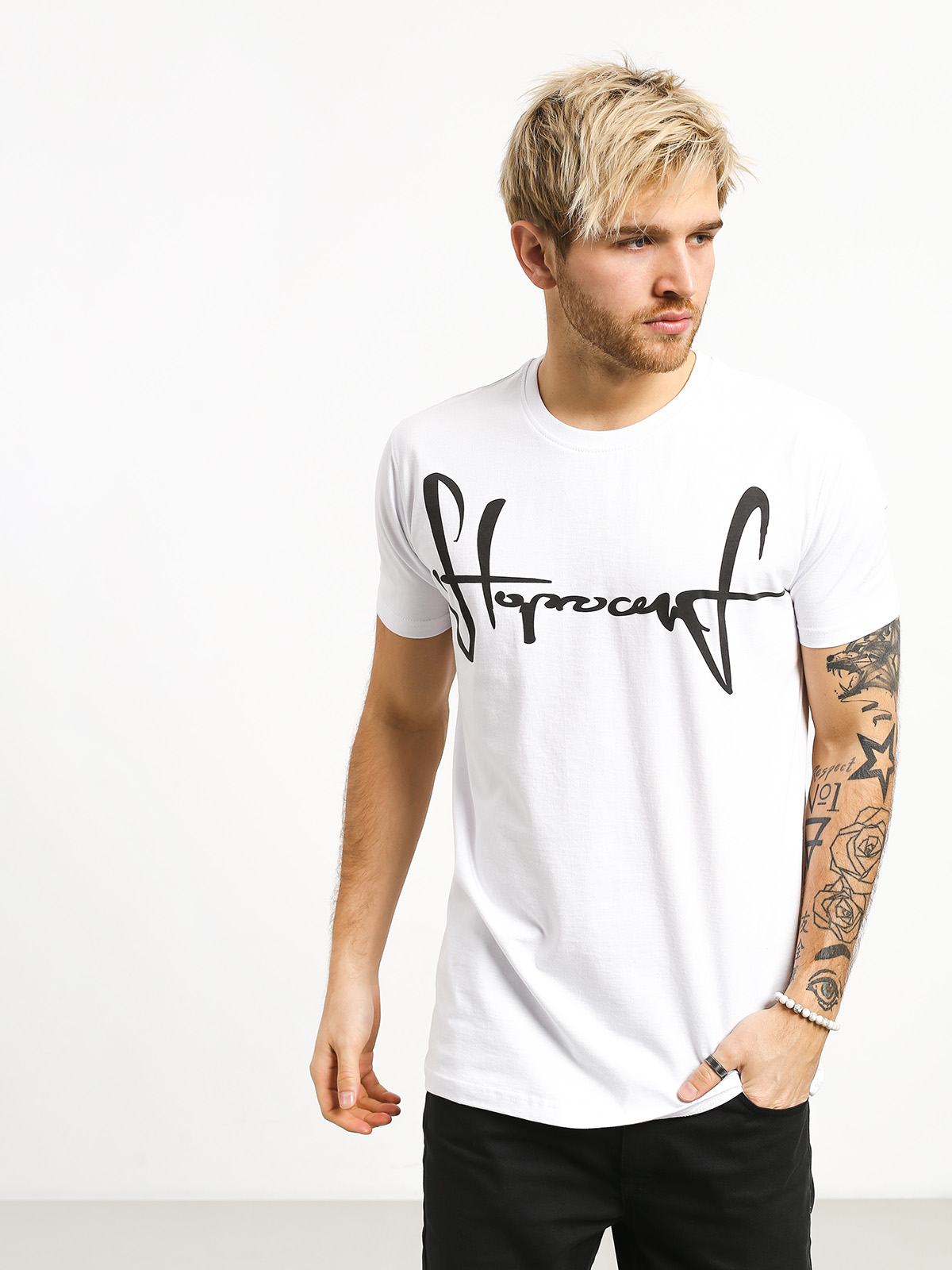 Tričko Stoprocent Base Tag (white/black)