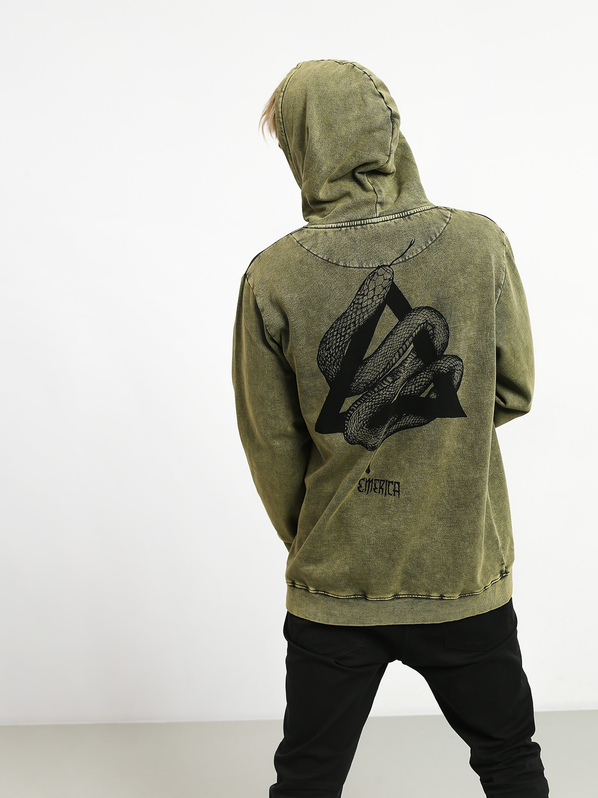 Mikina s kapucňou Emerica Crawl HD (military)
