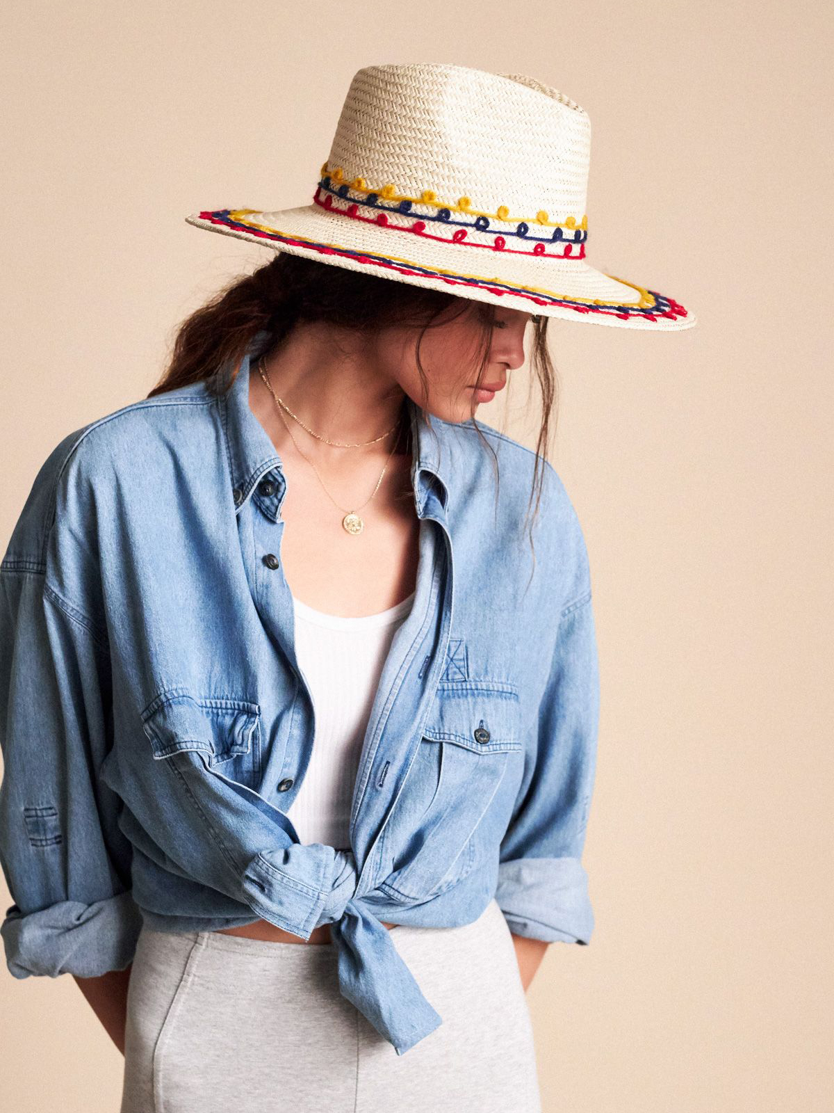 Klobúk Brixton Joanna Emb Hat Wmn (tan mix)