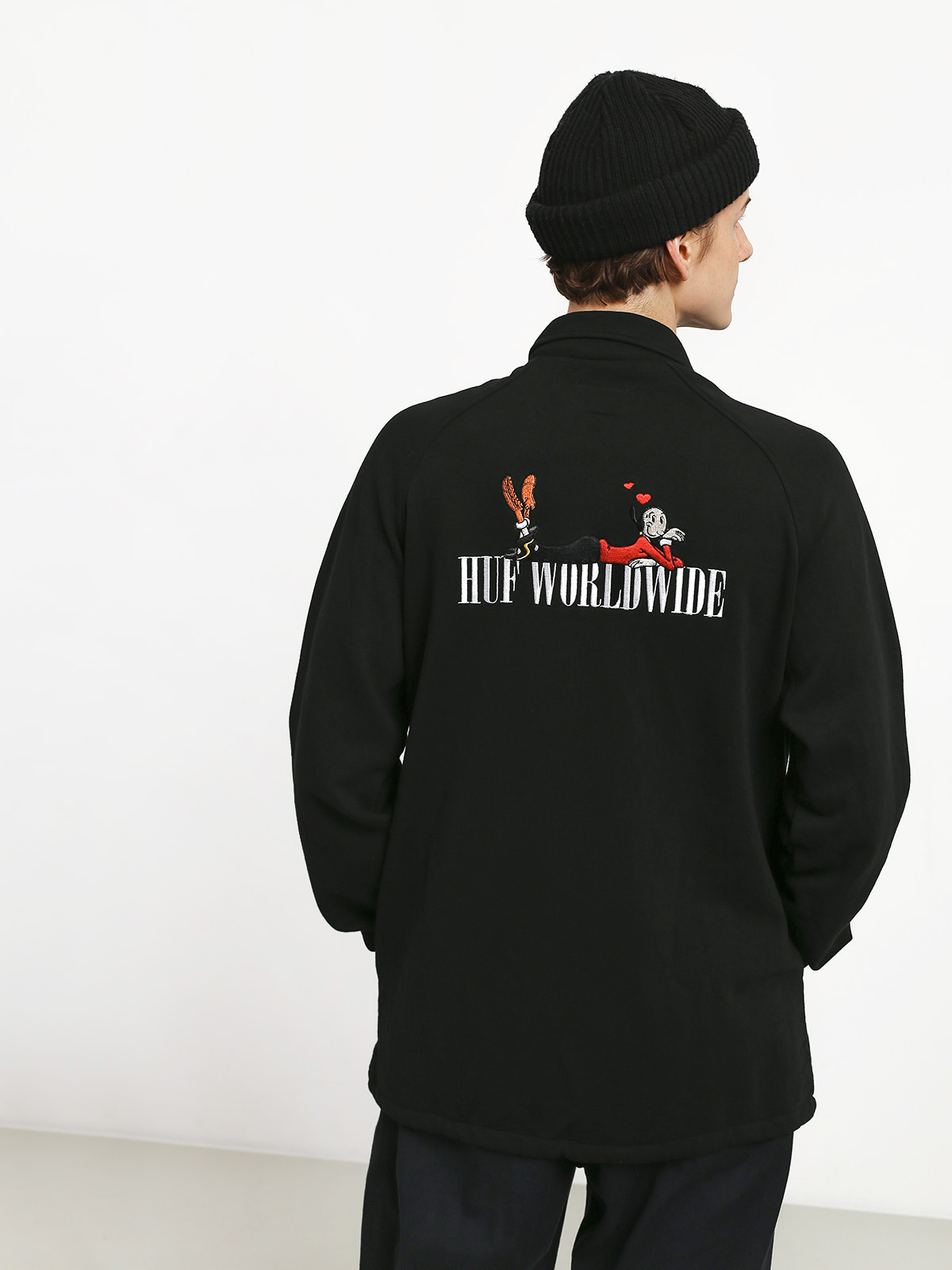 Bunda HUF Olive Fleece (black)
