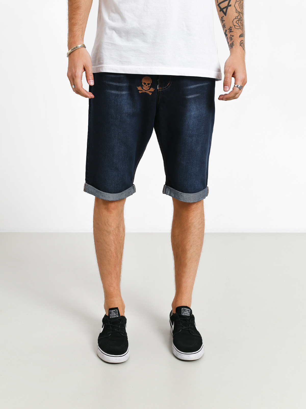 Kraťasy Stoprocent Skull (dark blue)