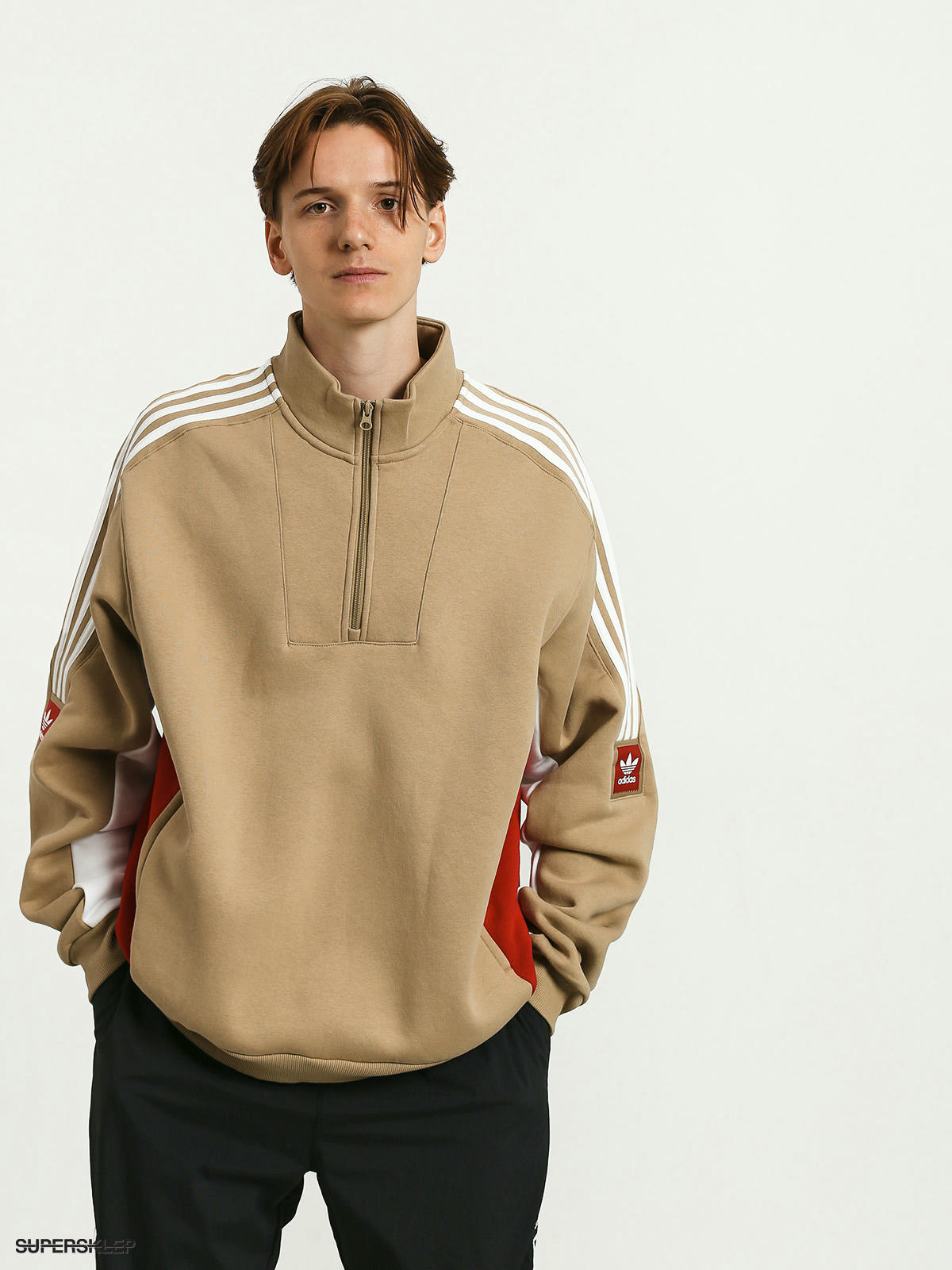 Adidas modular flc deals 2 quarter zip sweatshirt