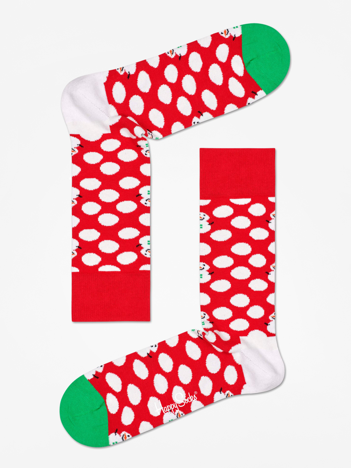 Ponožky Happy Socks Big Dot Snowman (red/white)