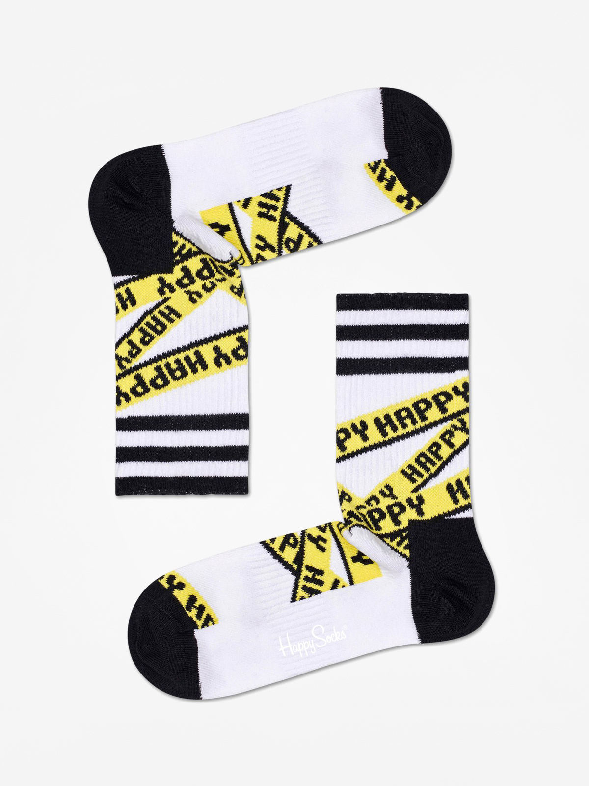 Ponožky Happy Socks Athletic Ribbon Mid High (white/black)