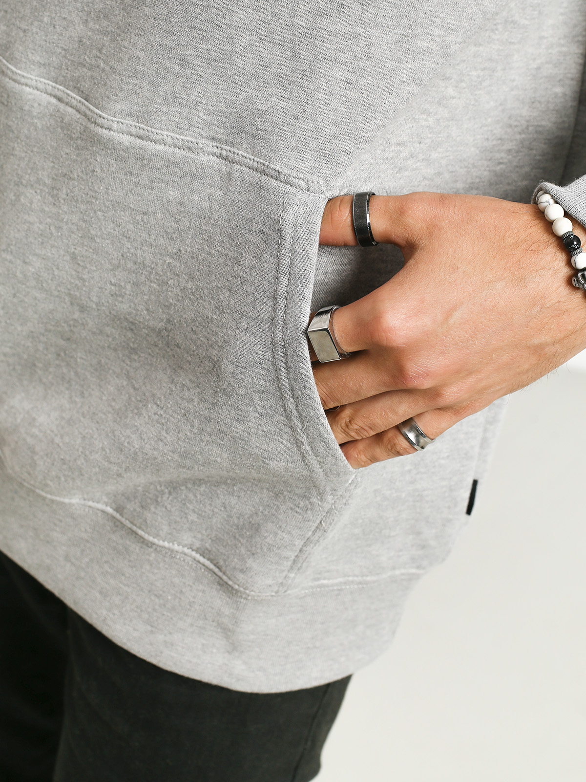 Mikina s kapucňou Vans Basic HD (cement heather)