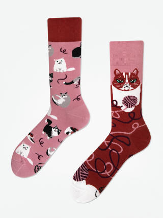 Ponožky Many Mornings Playful Cat (pink/burgundy)
