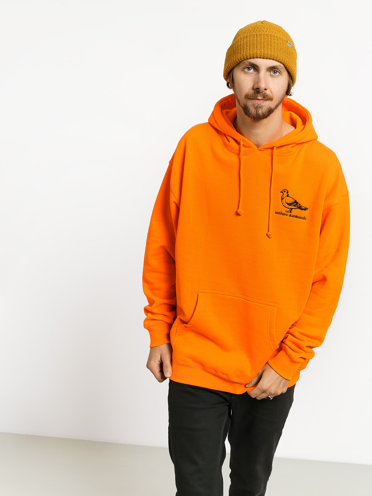 Mikina s kapucňou Antihero Basic Pigeon Emb HD (neon orange)