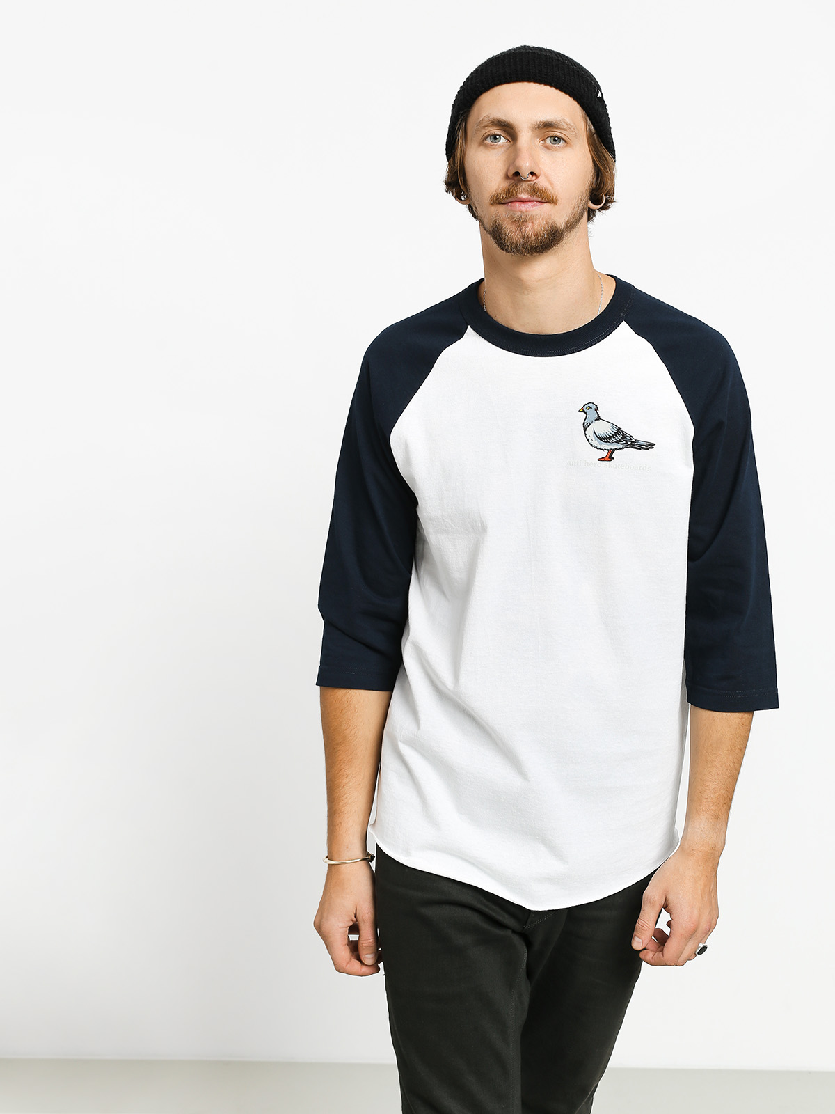 Tričko Antihero Lil Pigeon 3/4 Raglan (white/navy)