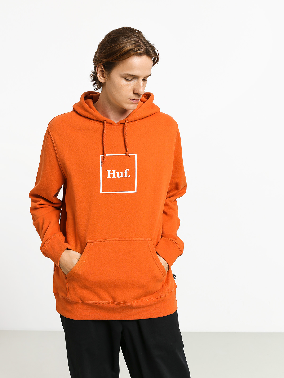 Mikina s kapucňou HUF Box Logo HD (rust)