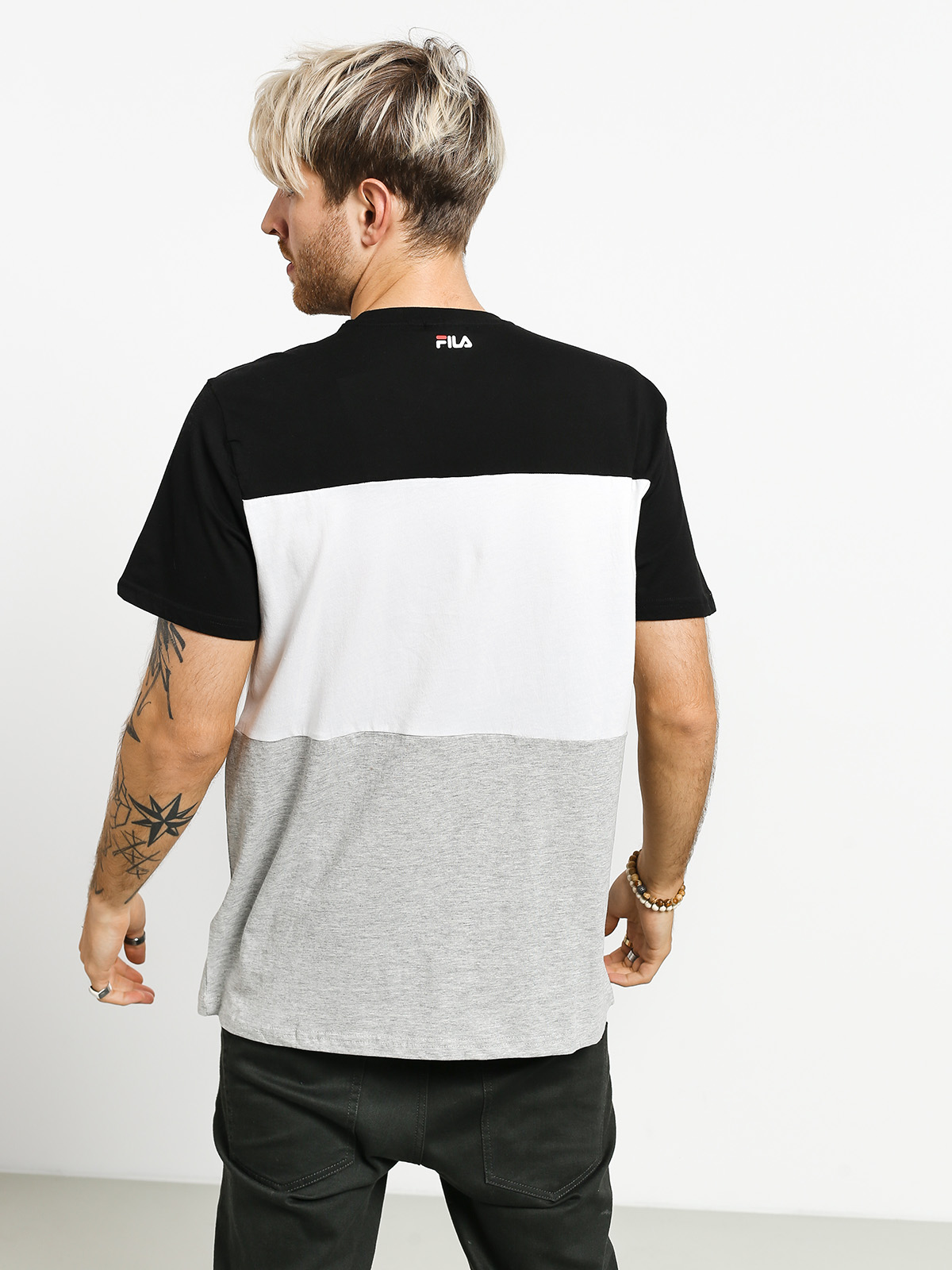 Tričko Fila Day (black/light grey mel/bright white)