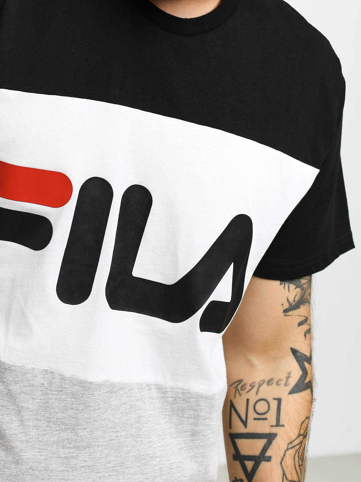Tričko Fila Day (black/light grey mel/bright white)