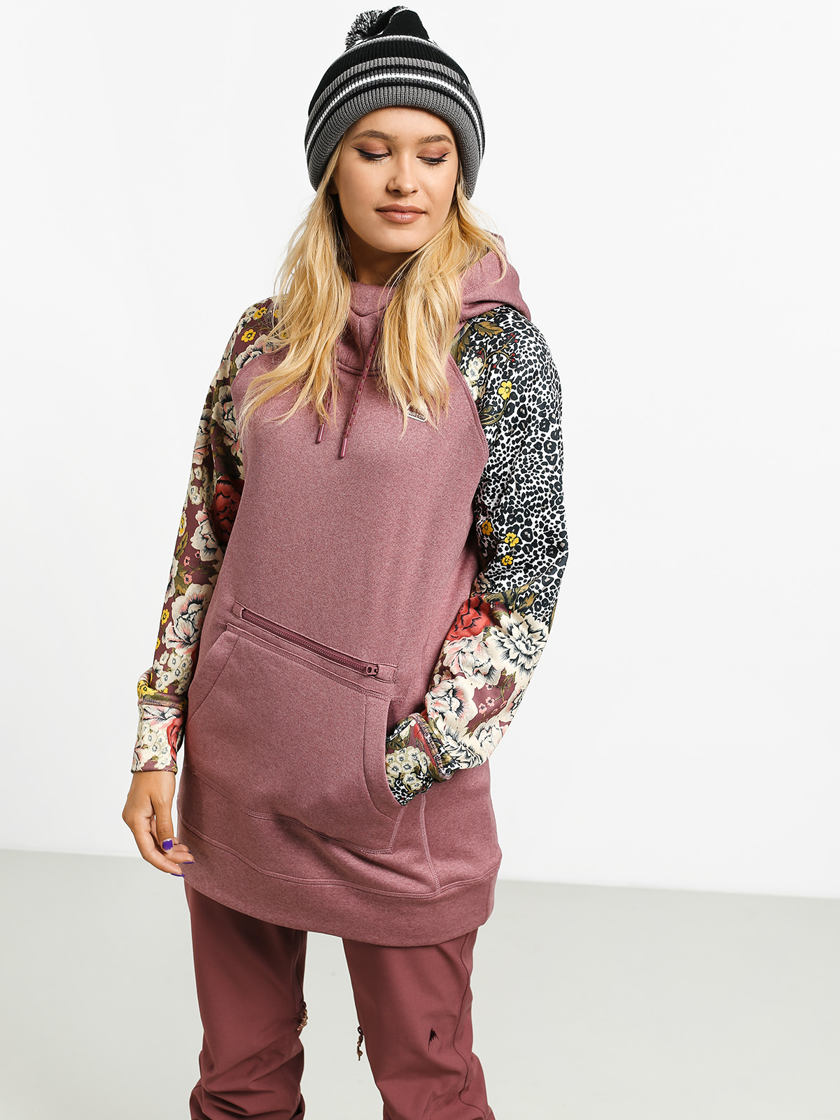 Dámska Mikina s kapucňou Burton Oak Long HD (rsbrhr/chtafl)