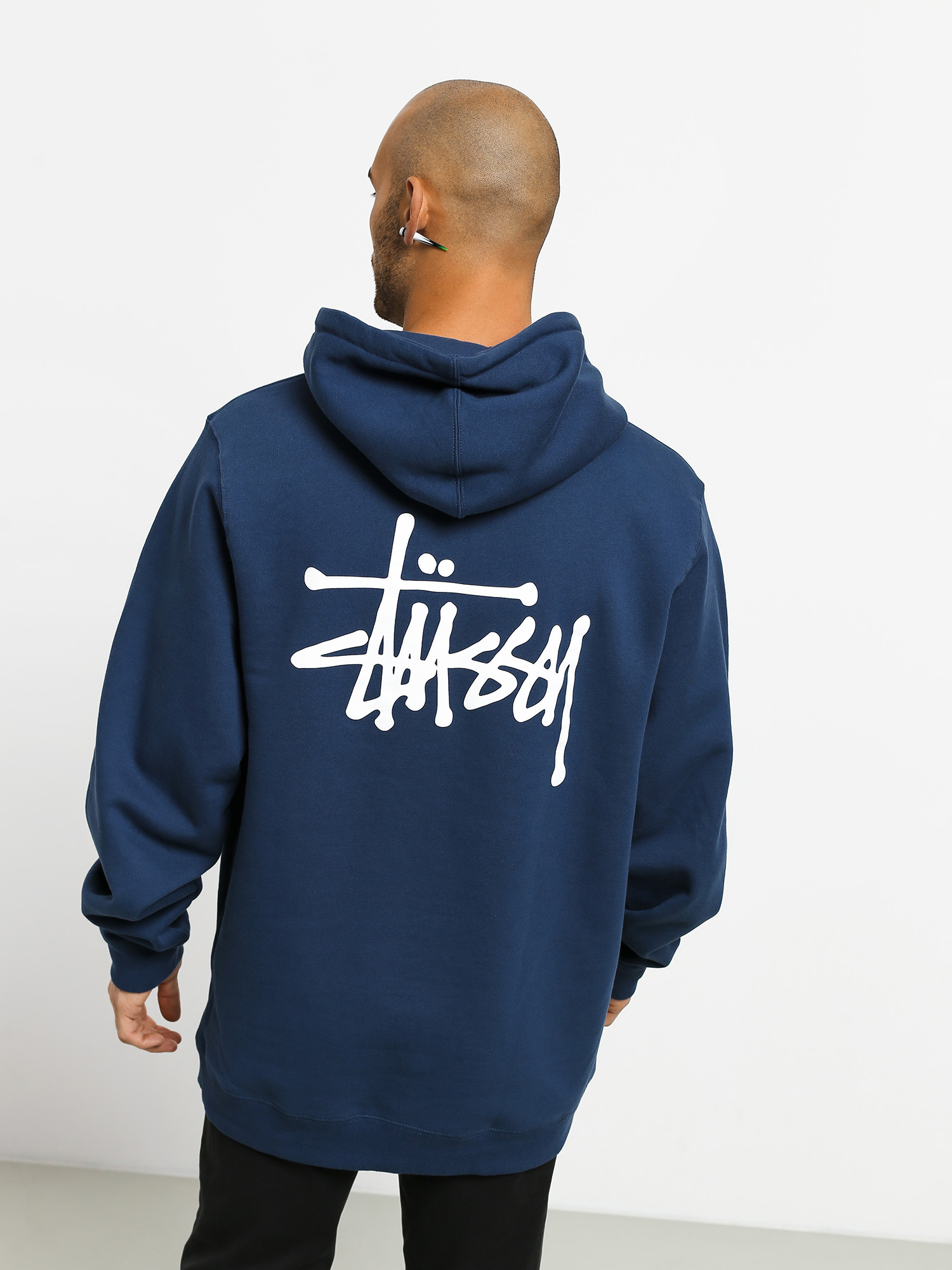 Mikina s kapucňou Stussy Basic HD (navy)