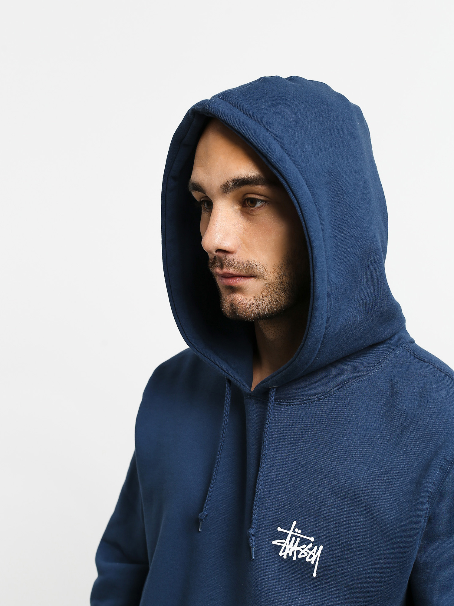 Mikina s kapucňou Stussy Basic HD (navy)
