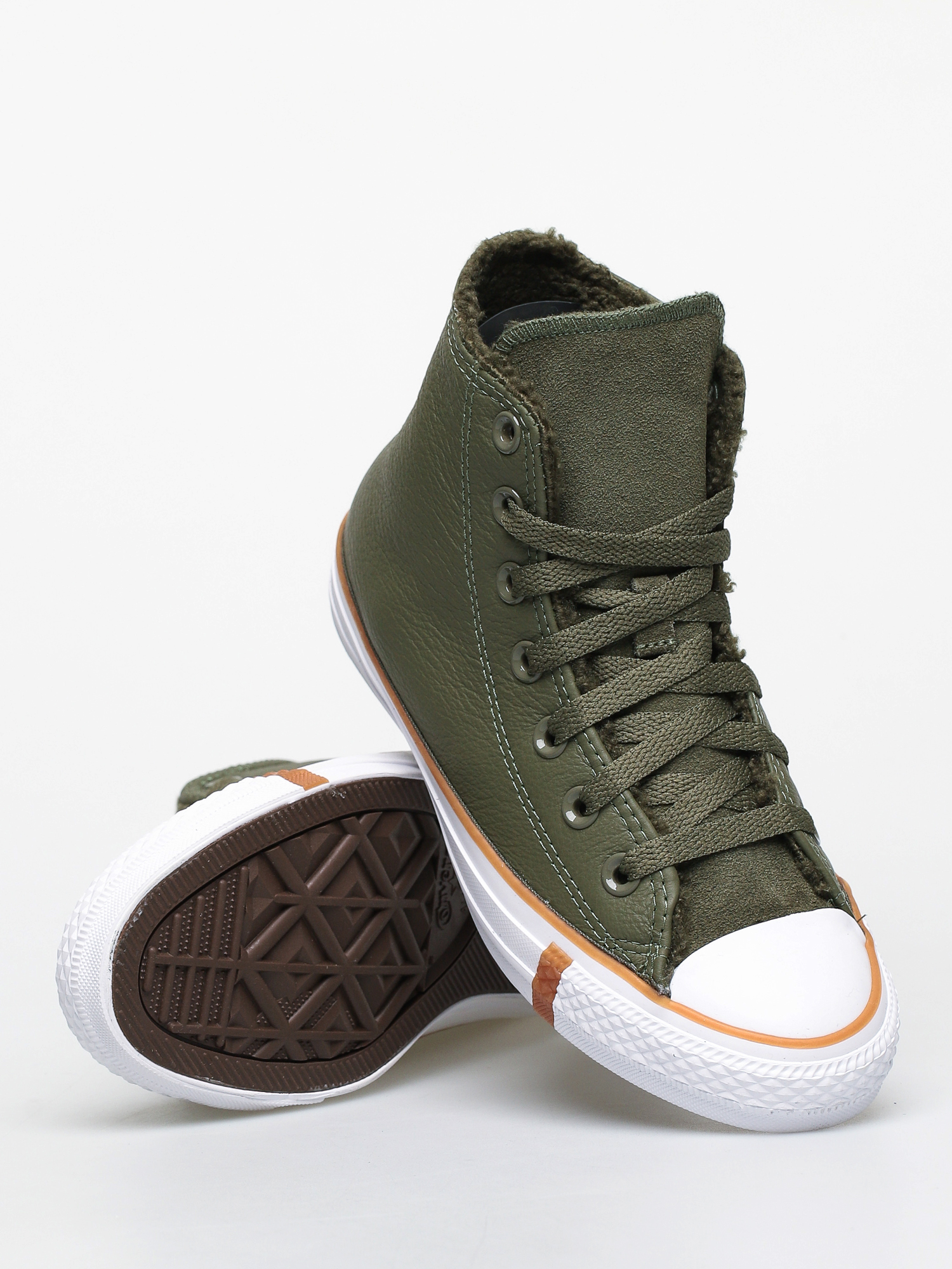 Tenisky Converse Chuck Taylor All Star Hi Faux Leather Wmn (field surplus/white/honey)