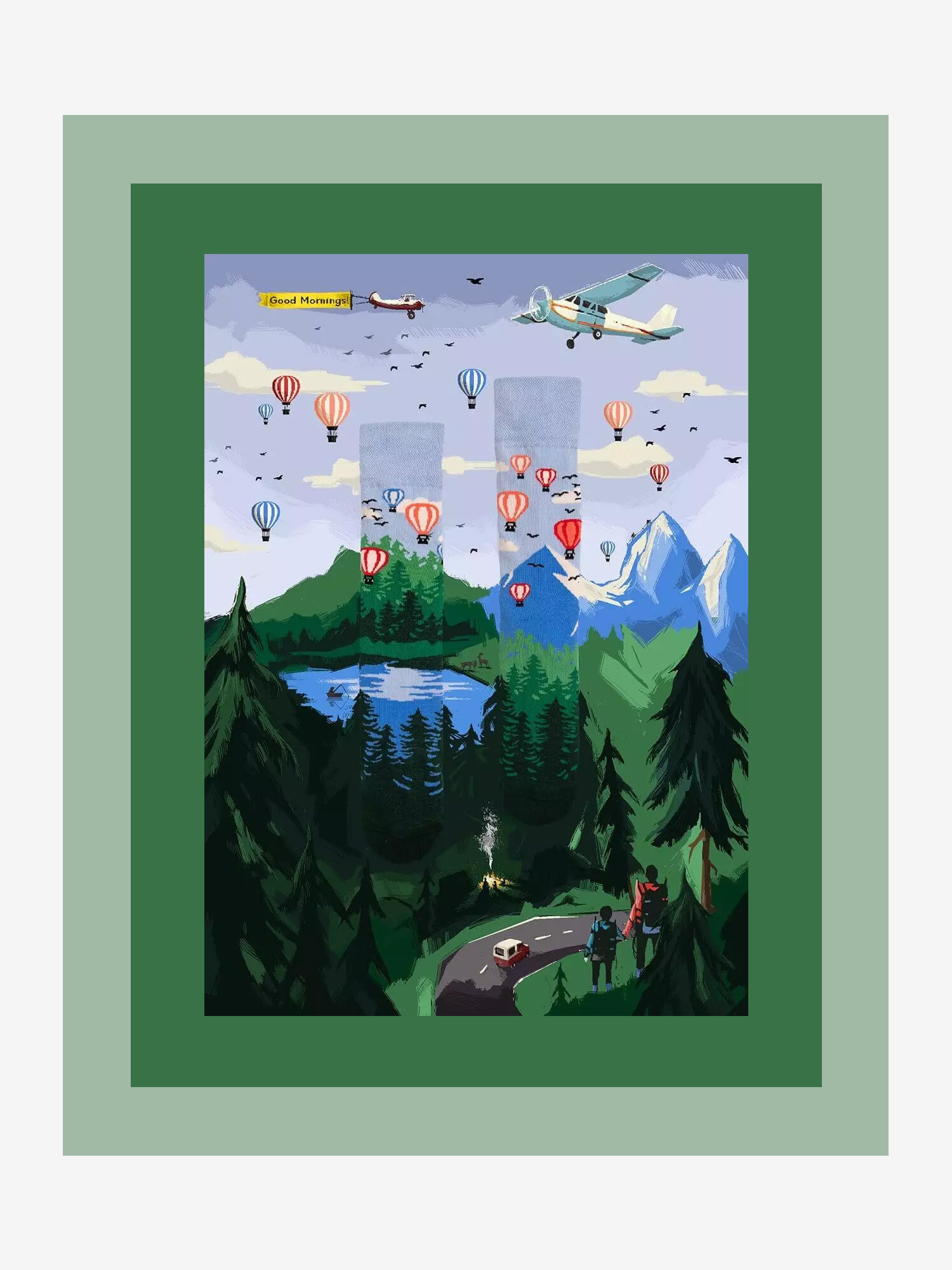 Ponožky Many Mornings Adventure Balloon (blue/green)