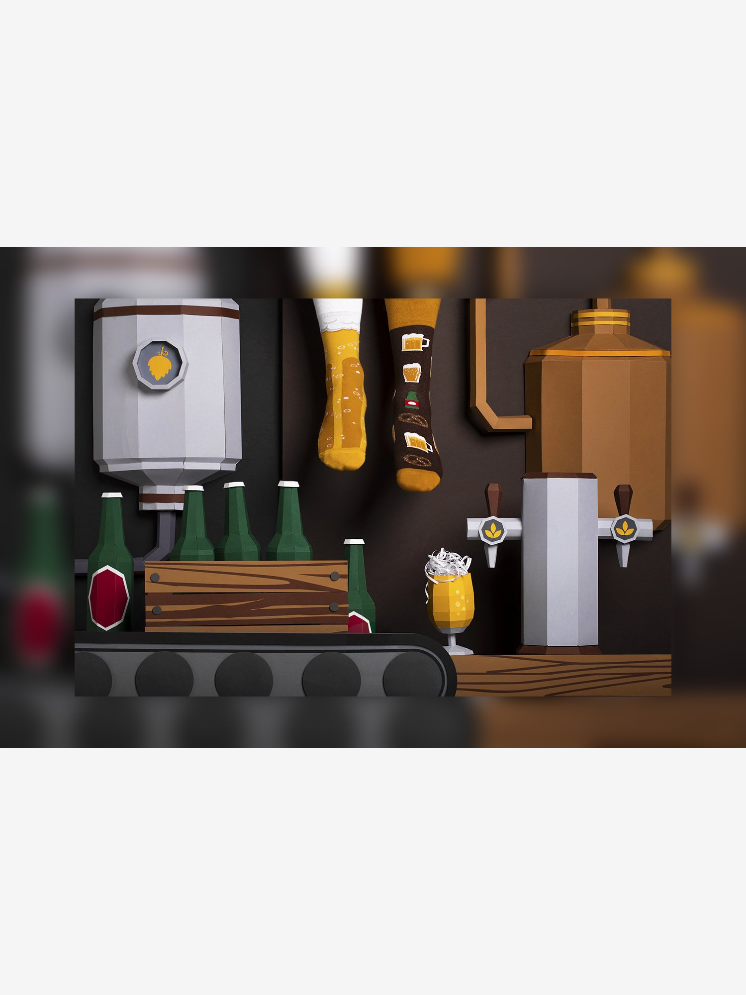 Ponožky Many Mornings Craft Beer (brown/gold)