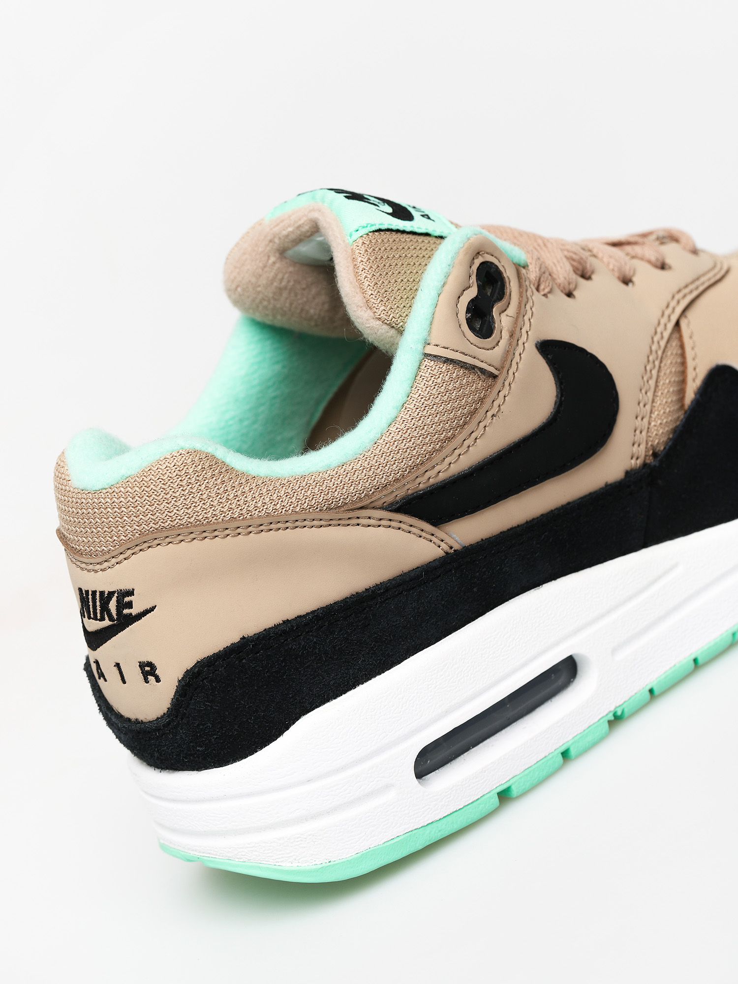 nike air max 1 desert black green glow