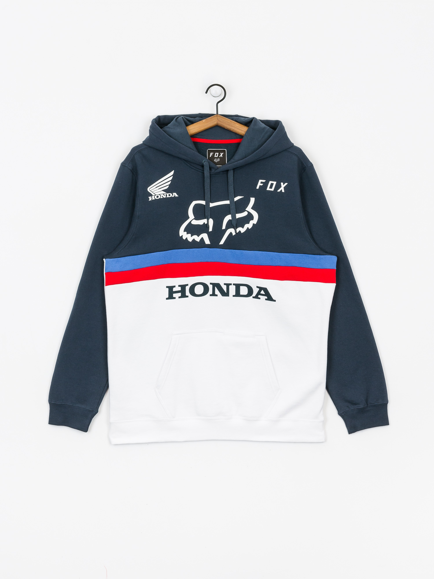 Mikina s kapucňou Fox Honda HD (nvy/wht)