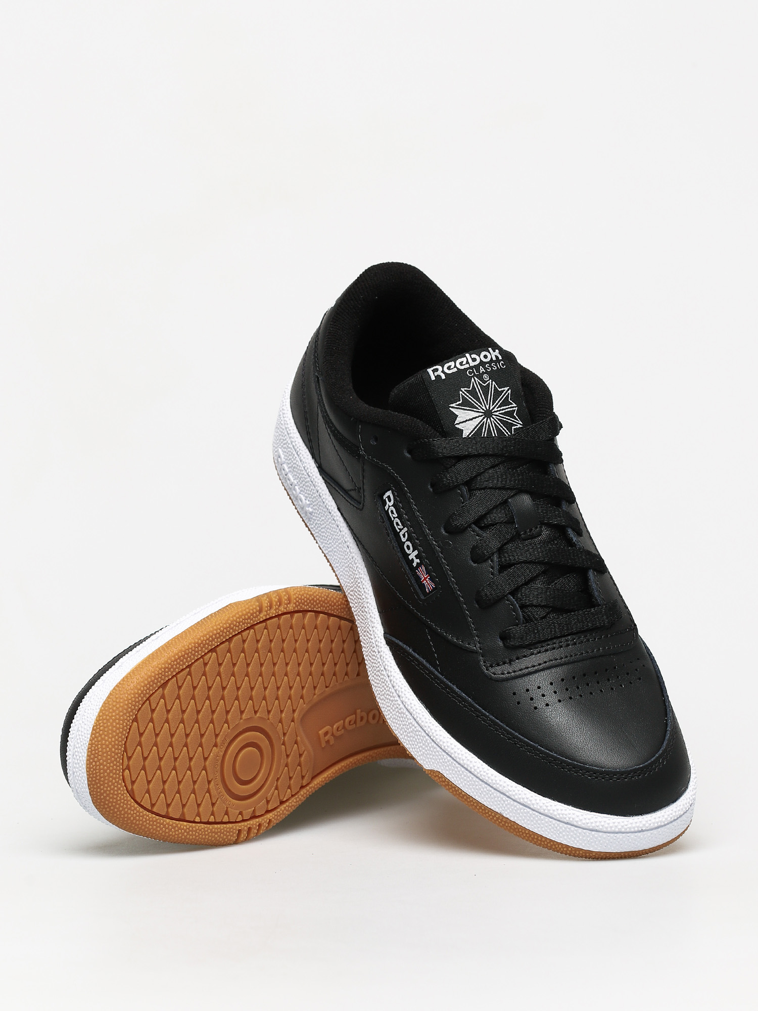 reebok club c 85 black white gum