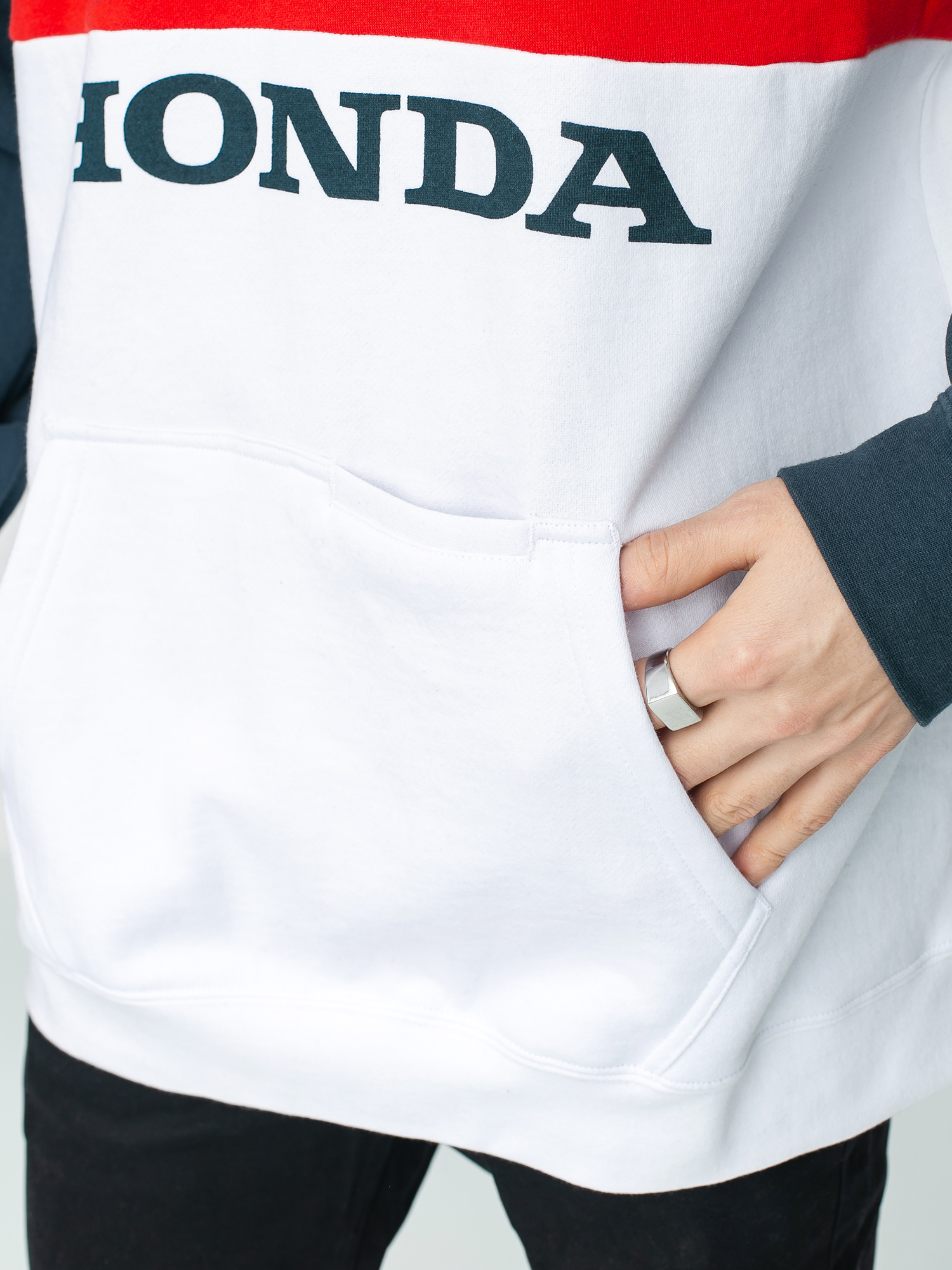 Mikina s kapucňou Fox Honda HD (nvy/wht)