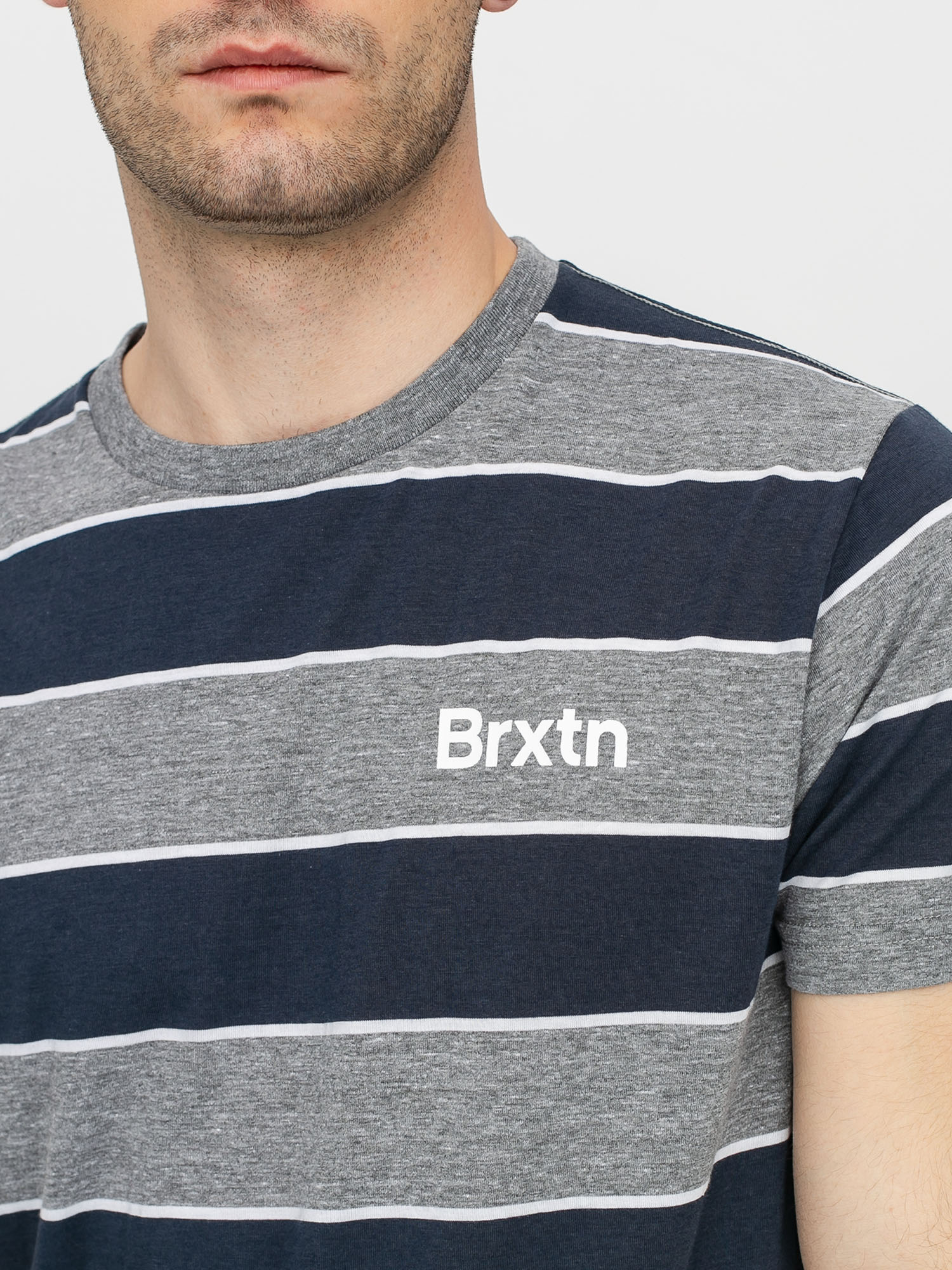 Tričko Brixton Hilt Print (heather grey/washed navy)