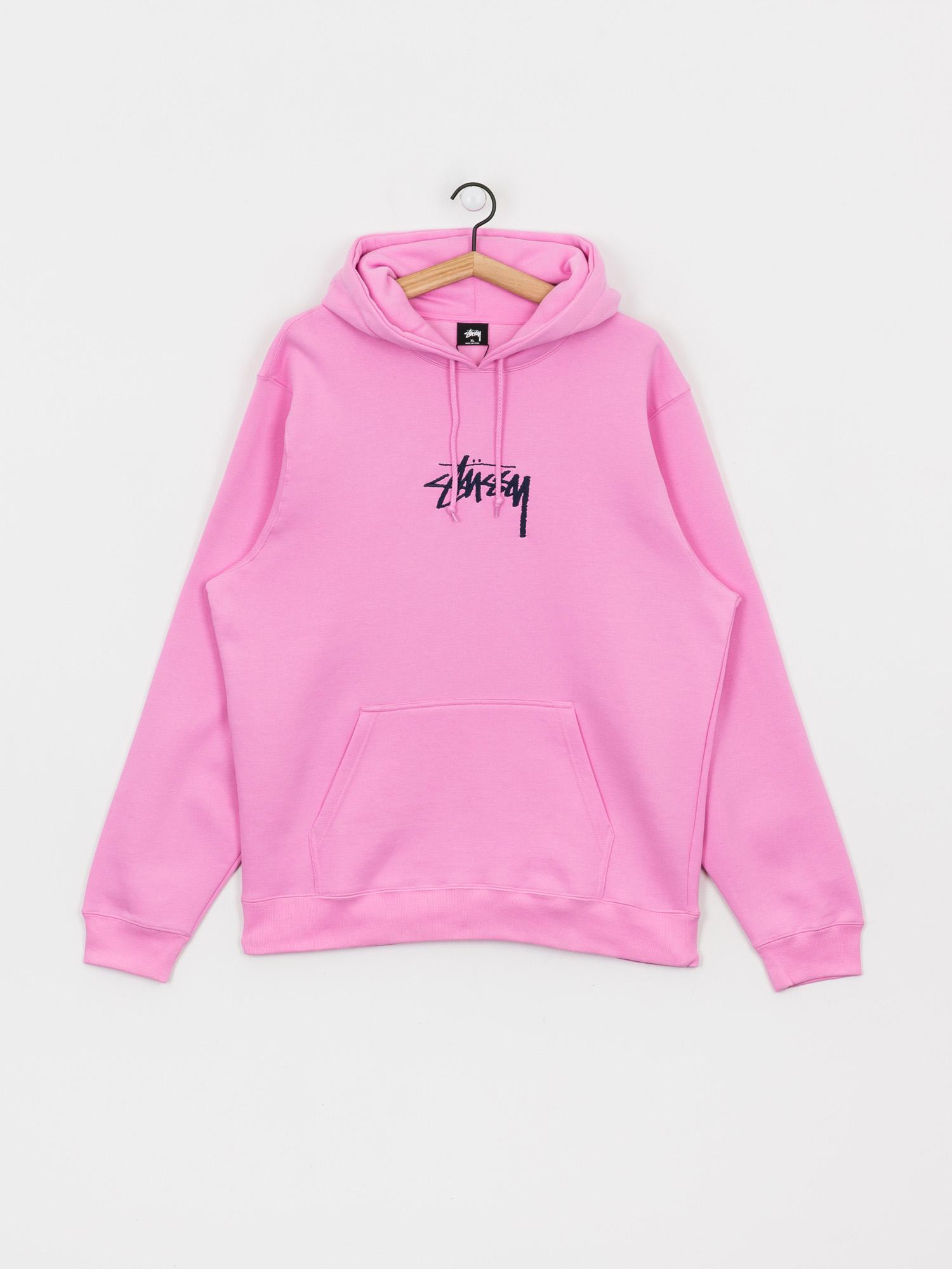 Mikina s kapucňou Stussy Stock Logo App HD (pink)