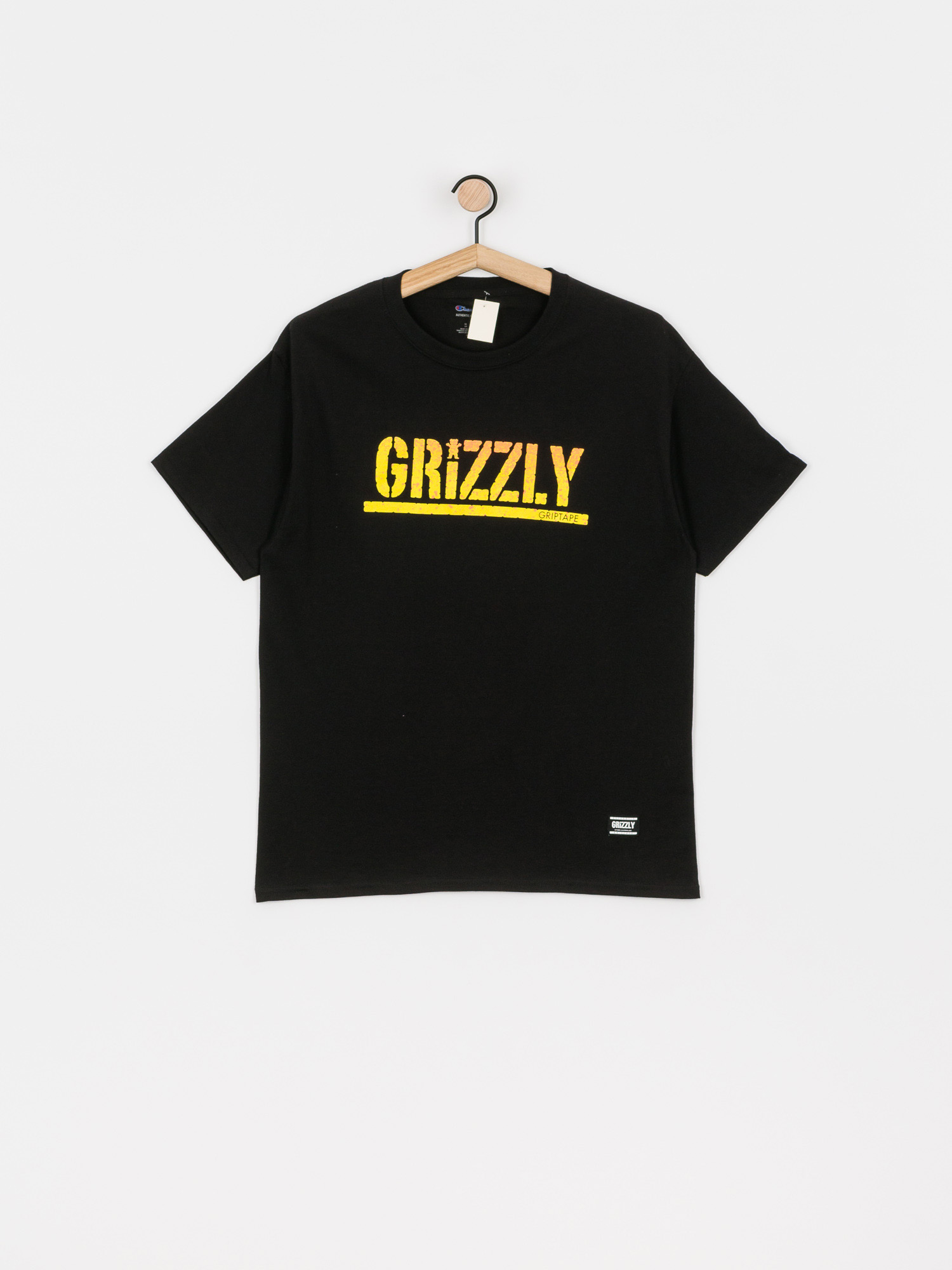 Tričko Grizzly Griptape X Champion Stamp Fadeaway (black)