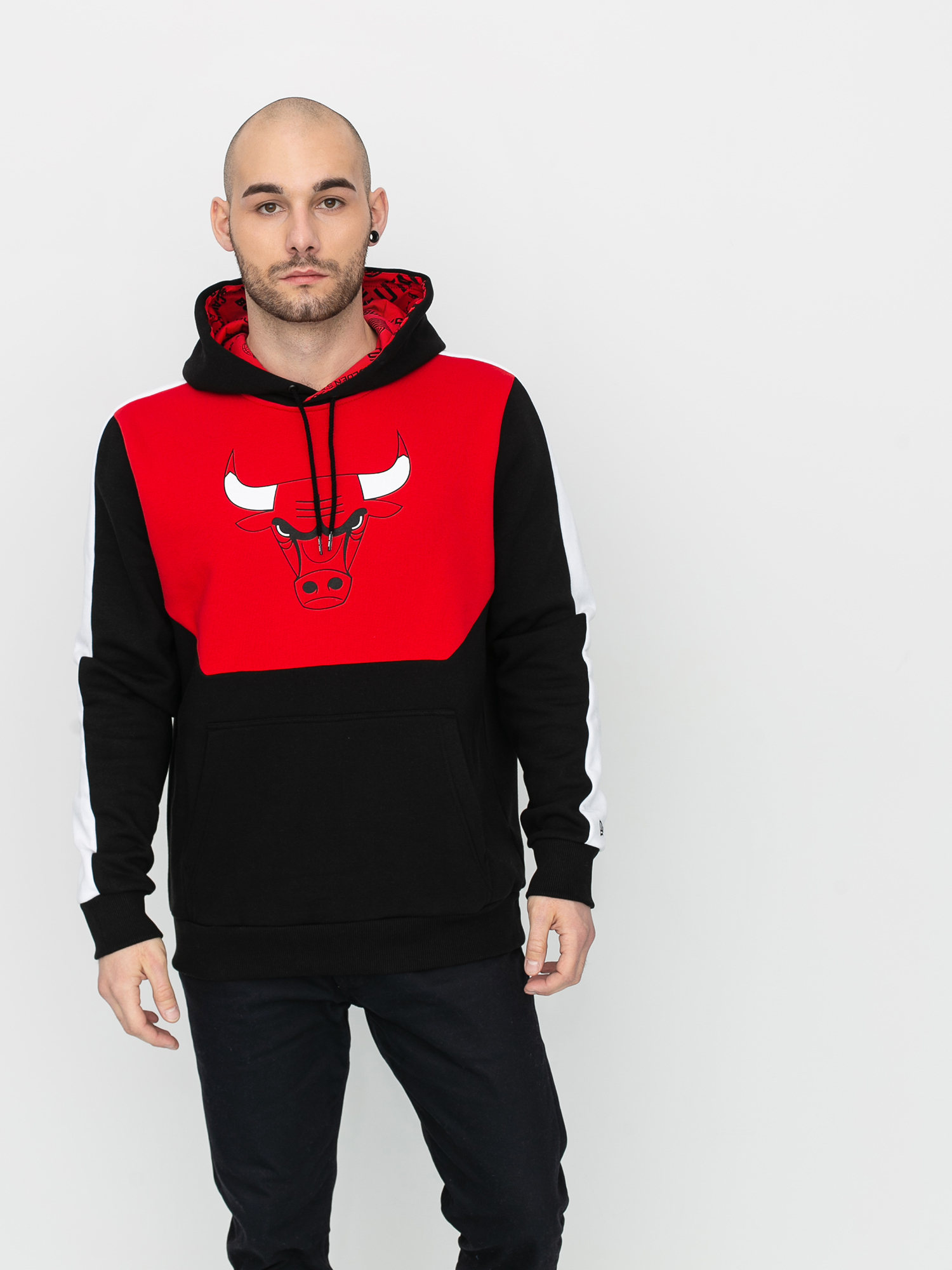 Mikina s kapucňou New Era Nba Colour Block Chicago Bulls HD (blkfdr)