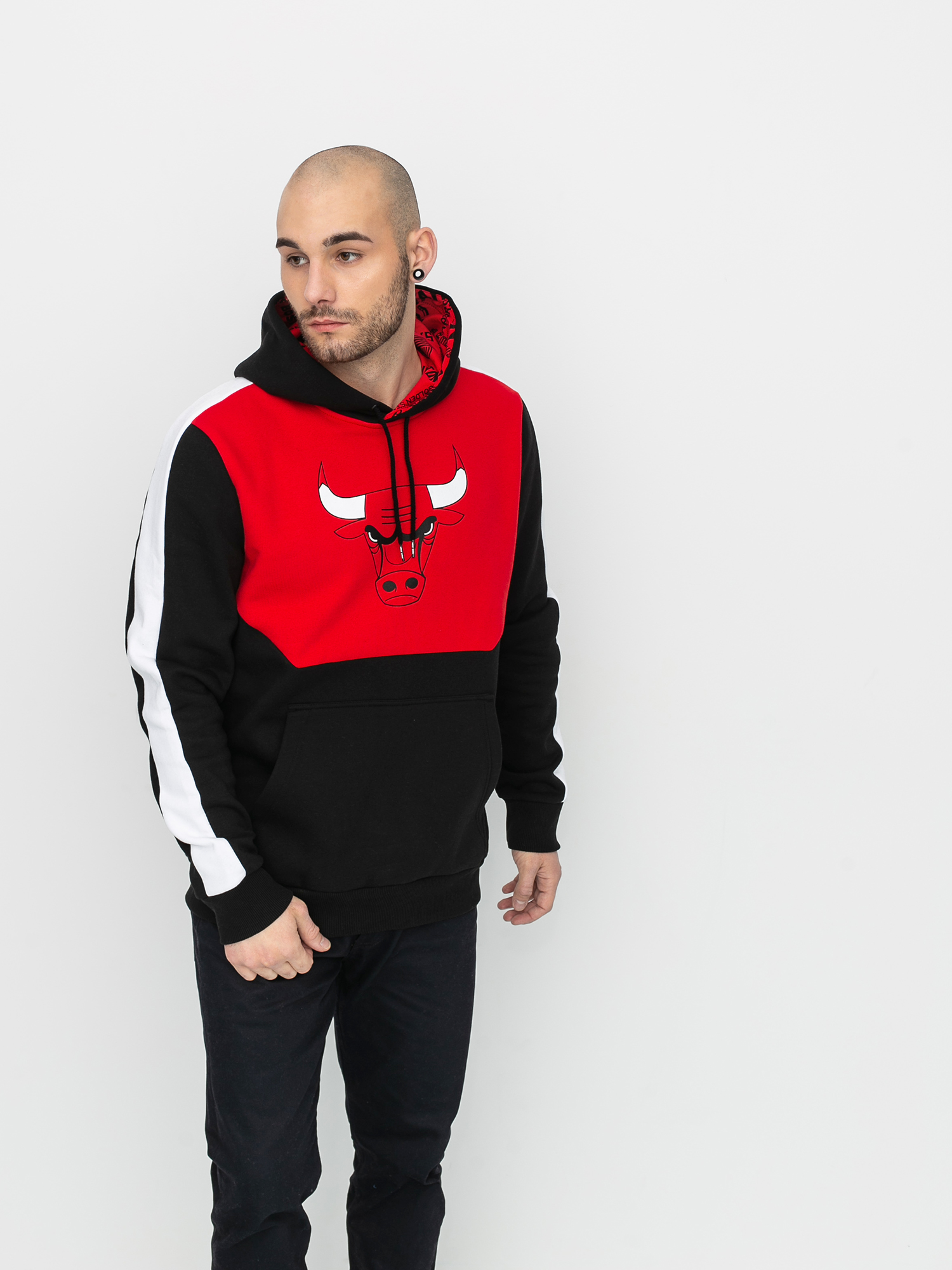 Mikina s kapucňou New Era Nba Colour Block Chicago Bulls HD (blkfdr)