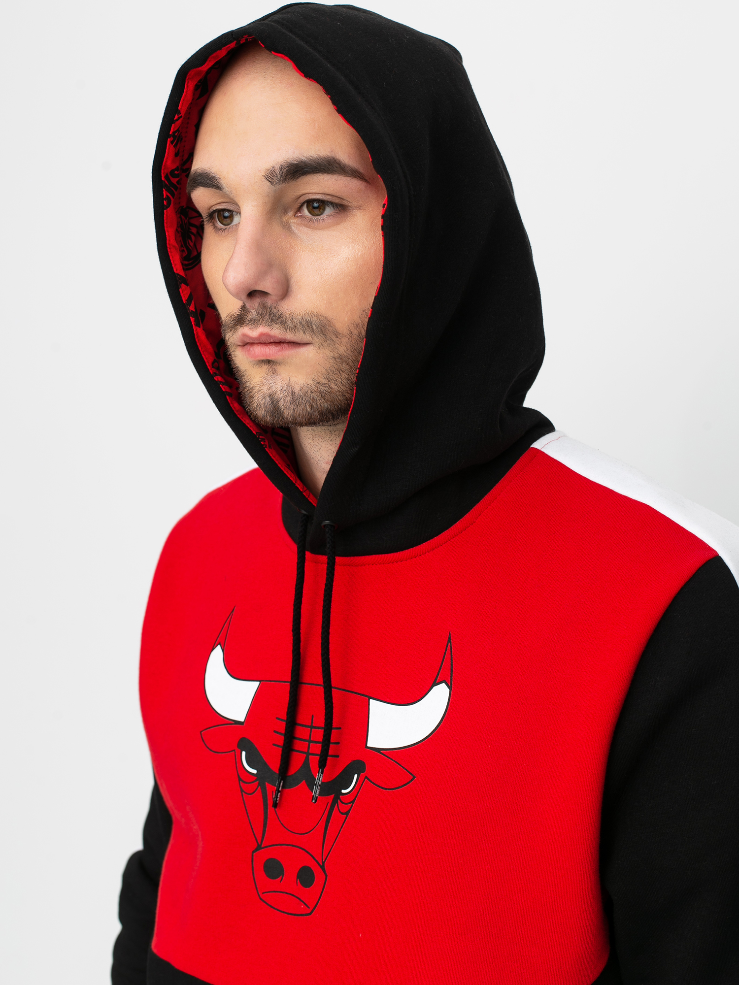 Mikina s kapucňou New Era Nba Colour Block Chicago Bulls HD (blkfdr)