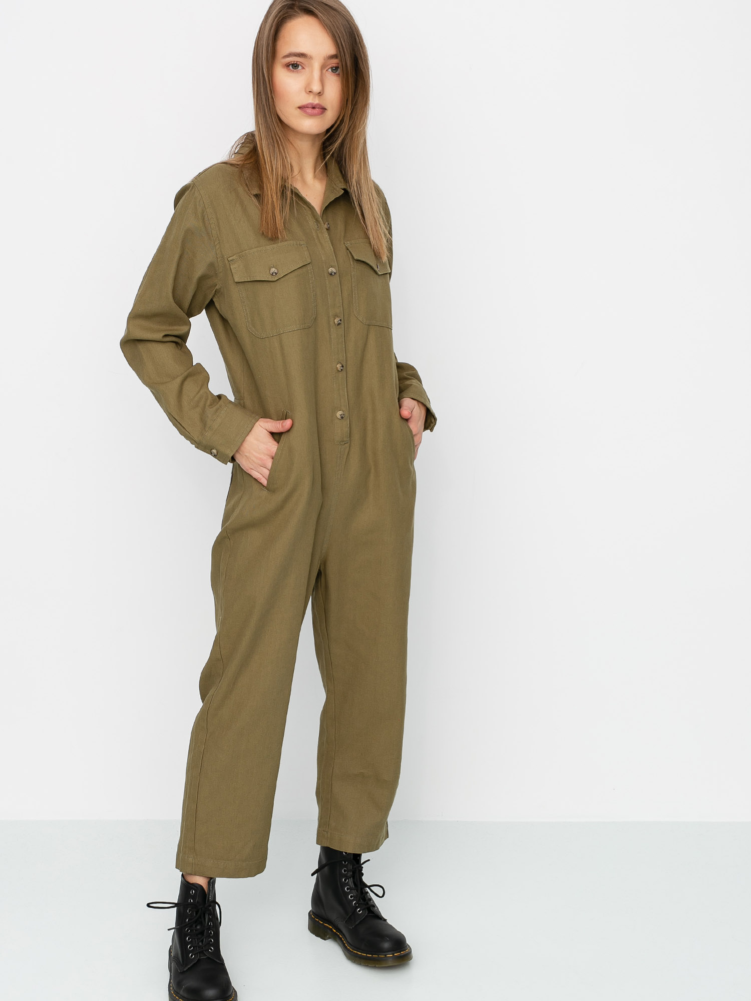 Dámsky Kombinéza Brixton Melbourne Crop Coverall (washed olive)