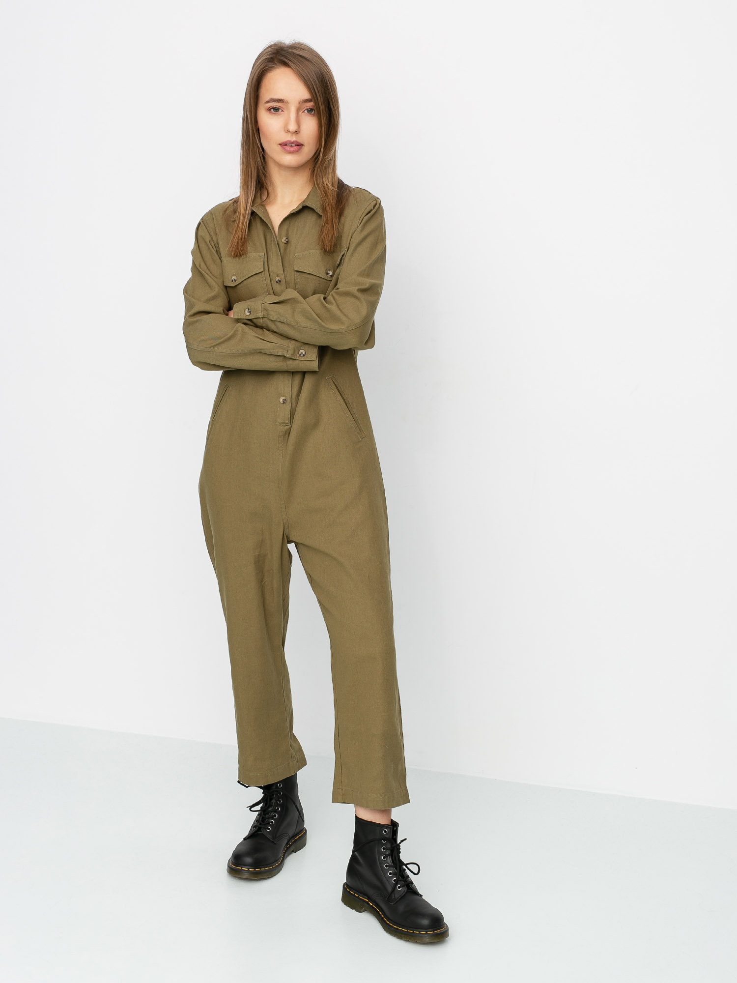 Dámsky Kombinéza Brixton Melbourne Crop Coverall (washed olive)