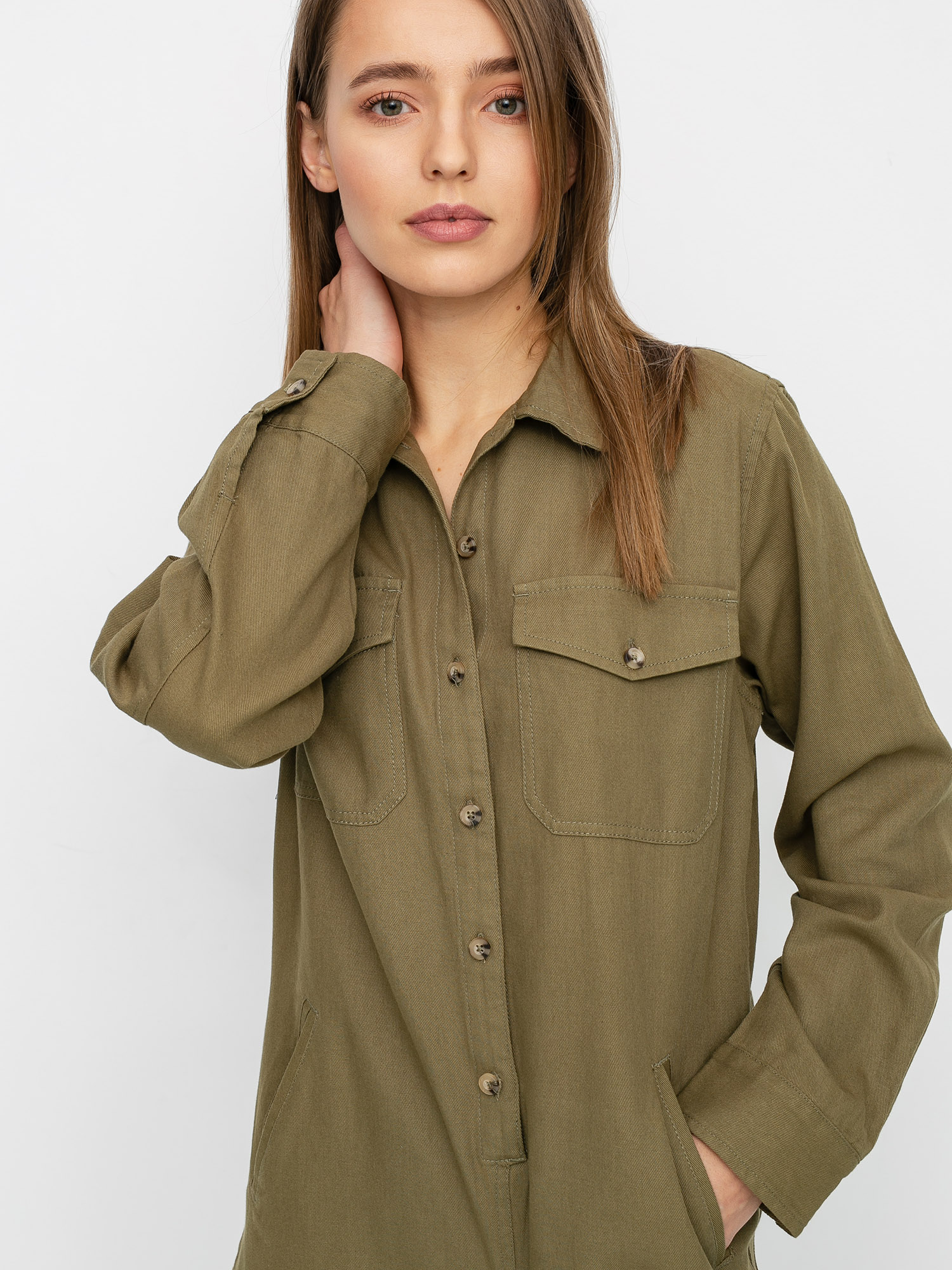 Dámsky Kombinéza Brixton Melbourne Crop Coverall (washed olive)