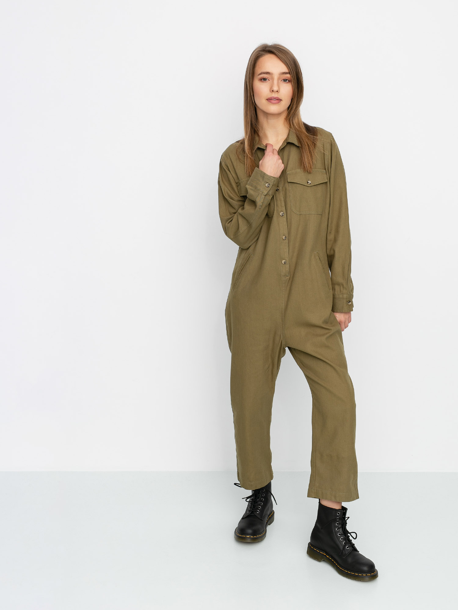 Dámsky Kombinéza Brixton Melbourne Crop Coverall (washed olive)