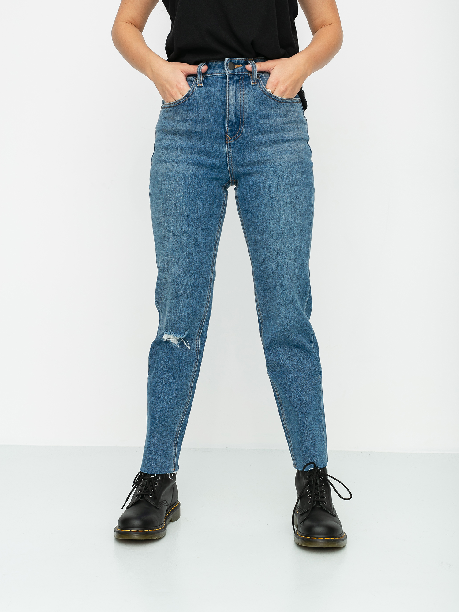 Nohavice Volcom Stoned Straight Wmn (standard issue blue)