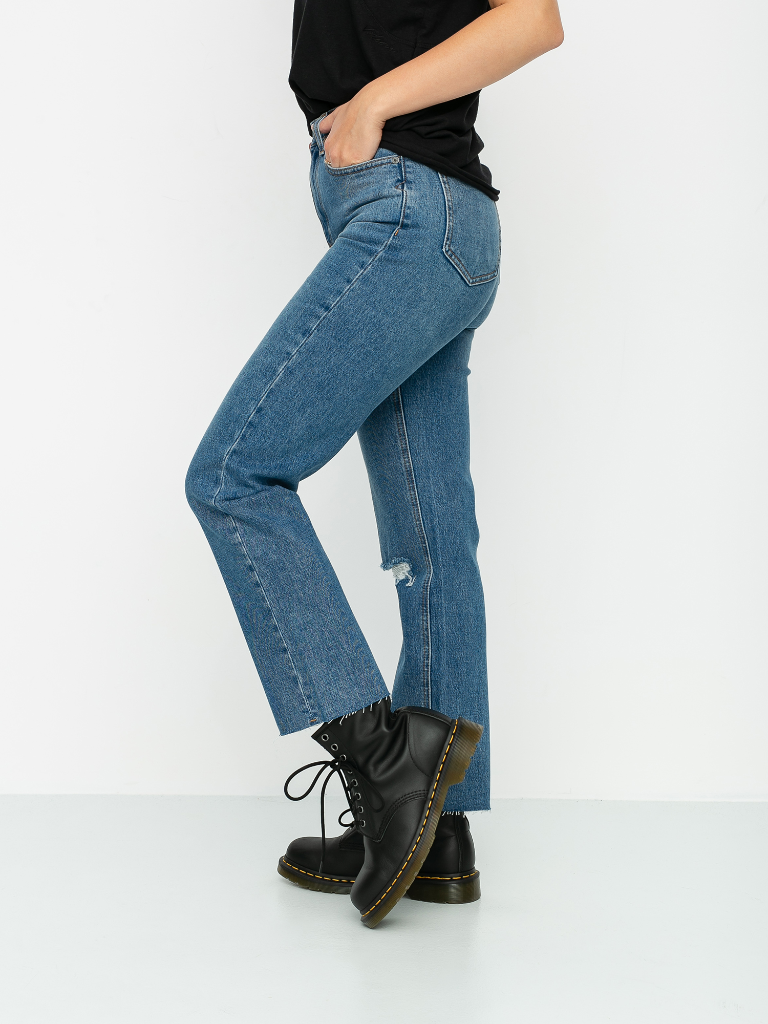 Nohavice Volcom Stoned Straight Wmn (standard issue blue)