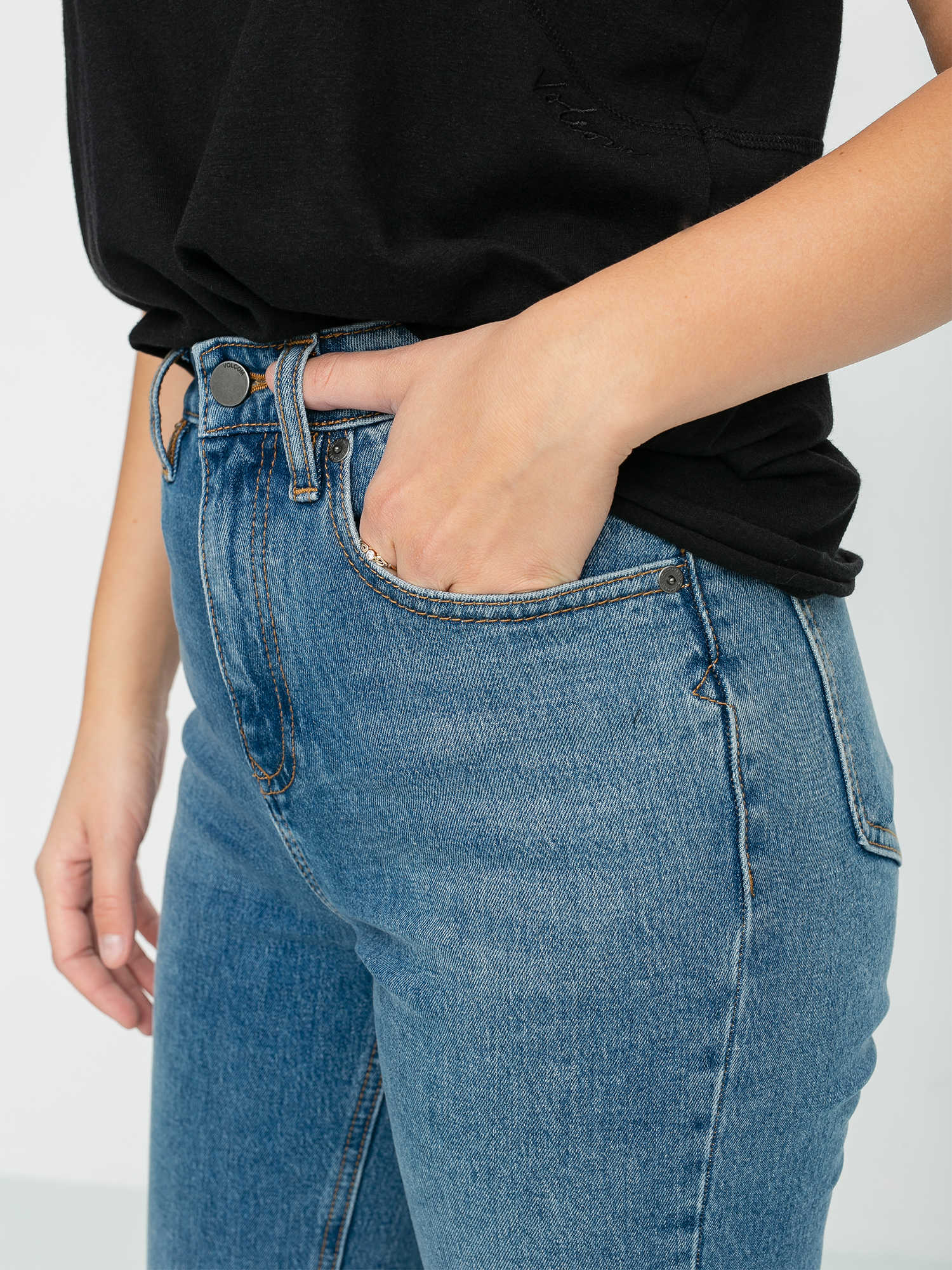 Nohavice Volcom Stoned Straight Wmn (standard issue blue)