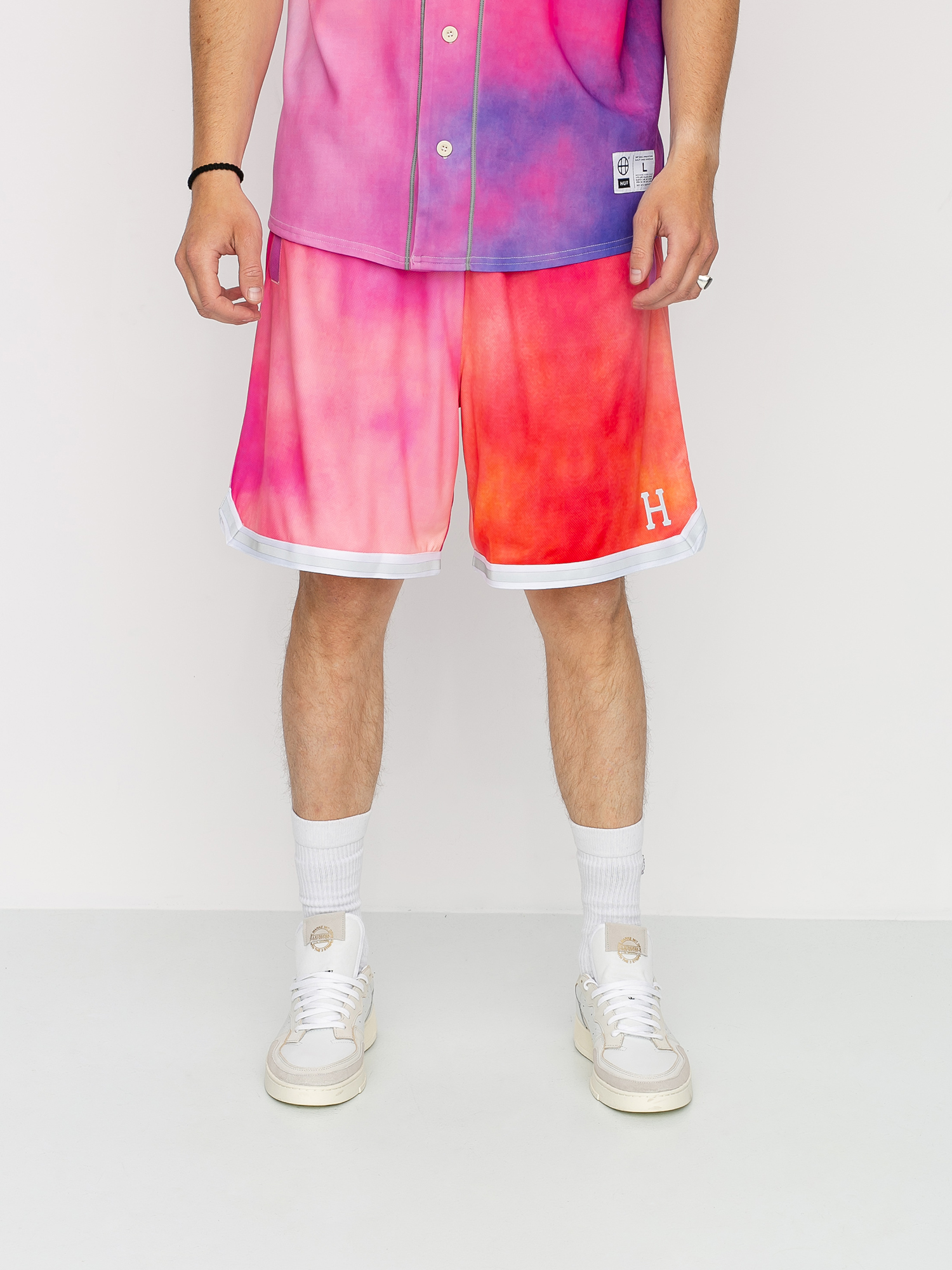 Kraťasy HUF Classic H Refl Basketball (coral pink)