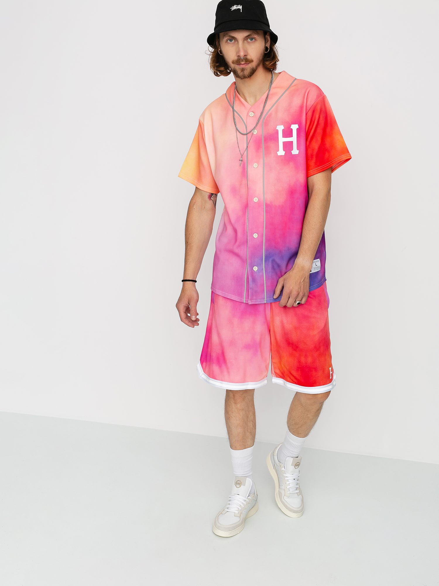 Kraťasy HUF Classic H Refl Basketball (coral pink)