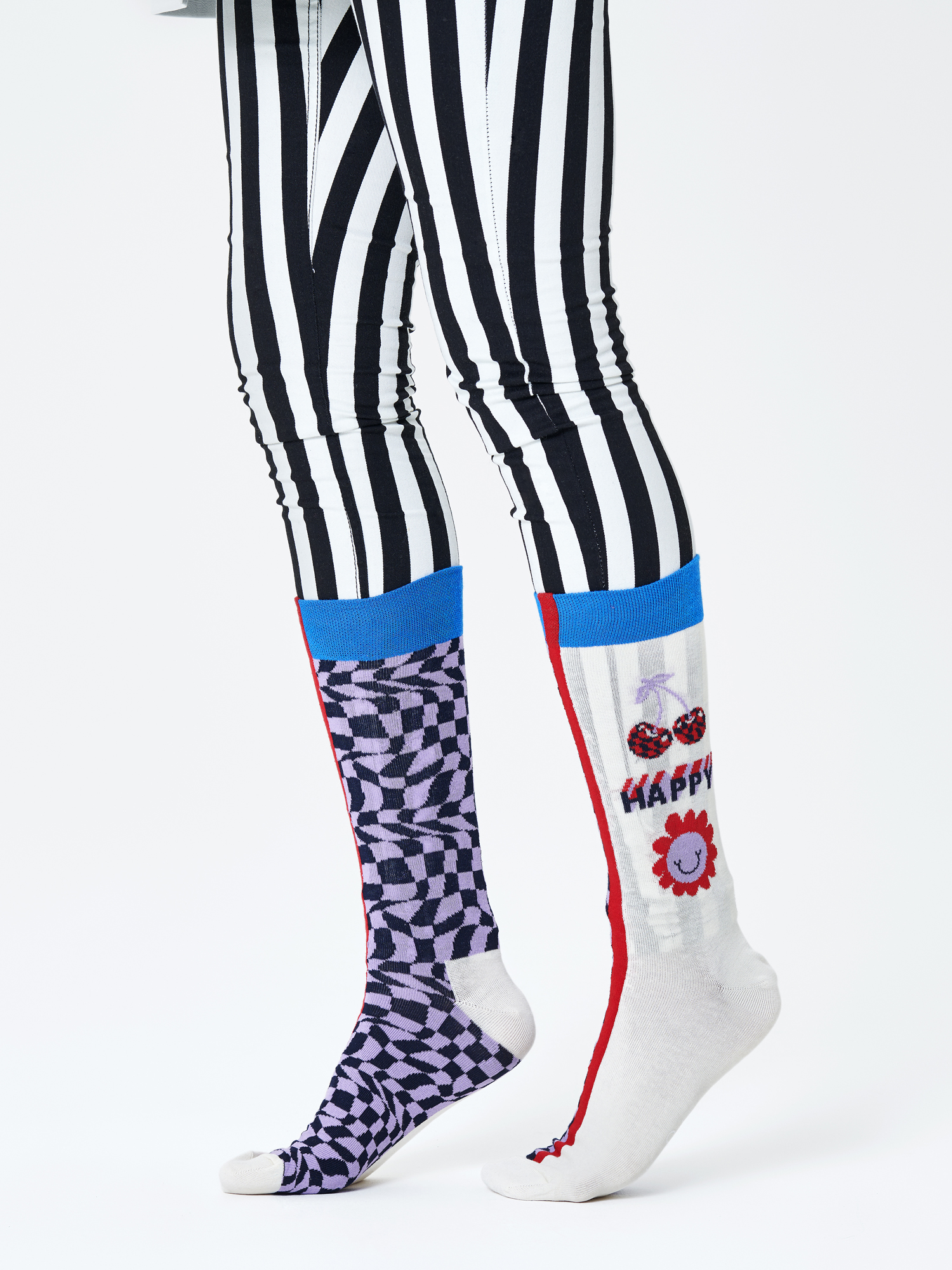 Ponožky Happy Socks Half Half Allover Dots (white/multi)