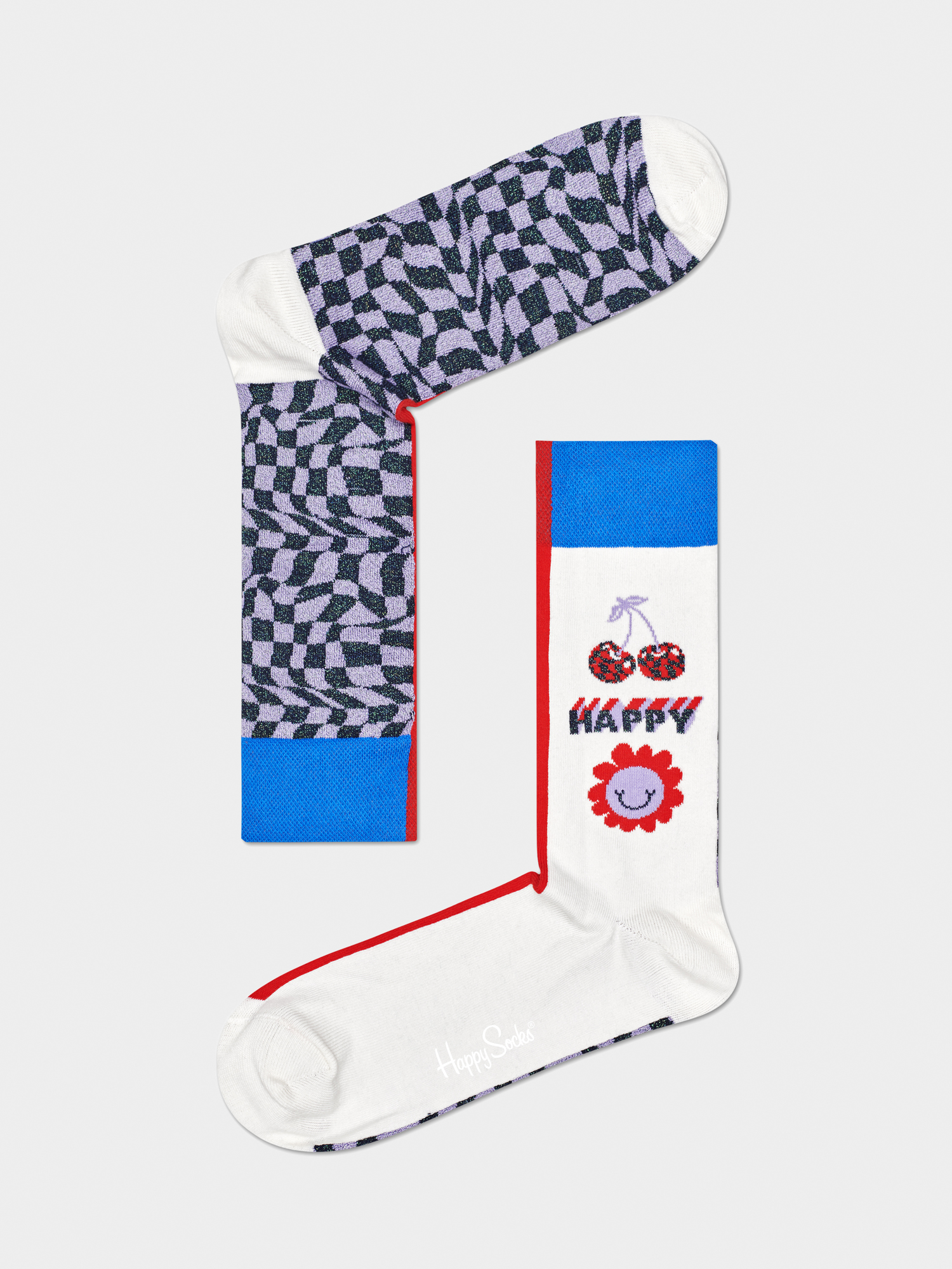 Ponožky Happy Socks Half Half Allover Dots (white/multi)
