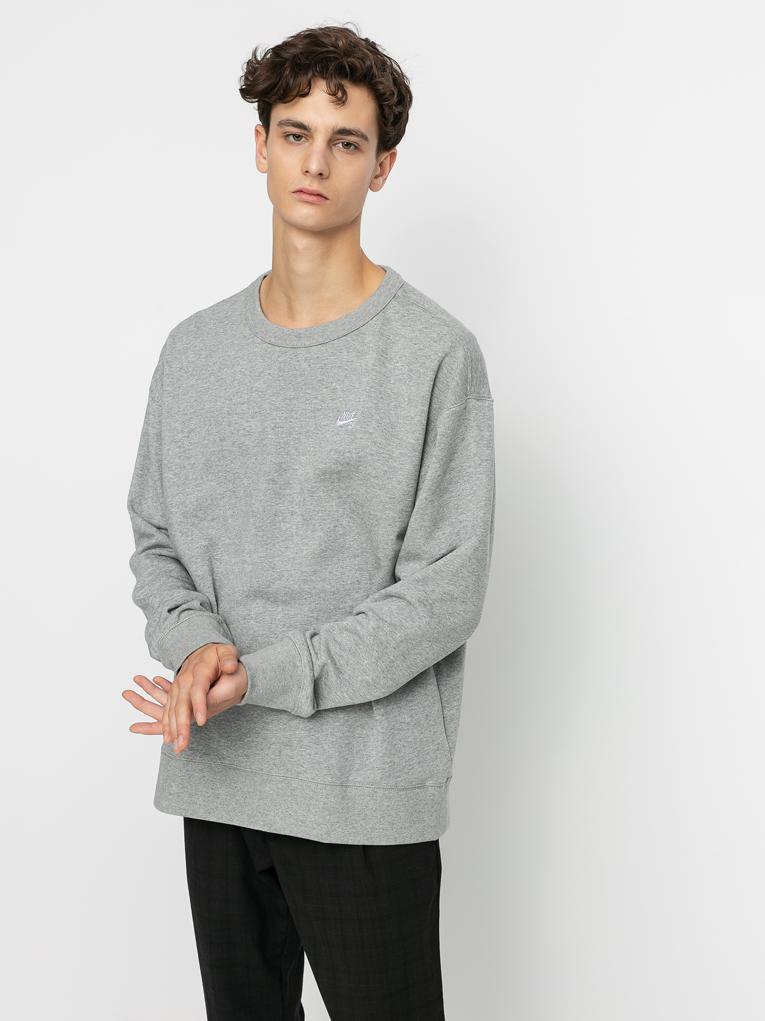 Mikina Nike SB Sb Crew (dk grey heather/white)